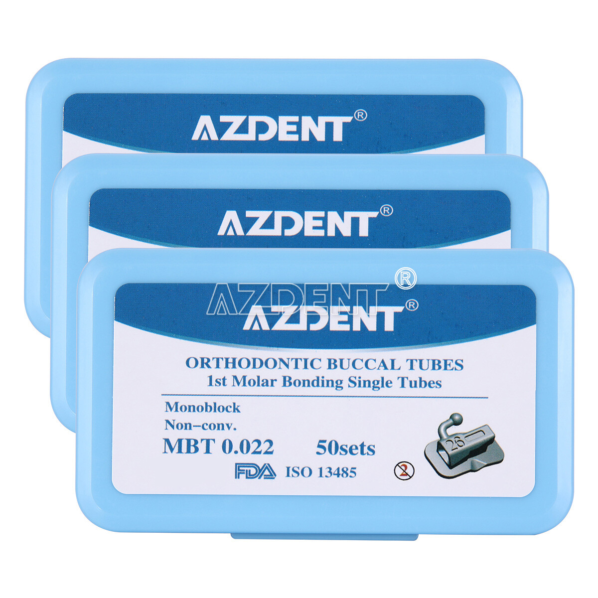 50Sets AZDENT Dental Orthodontic Buccal Tubes 1st Molar MBT /ROTH 022 Monoblock