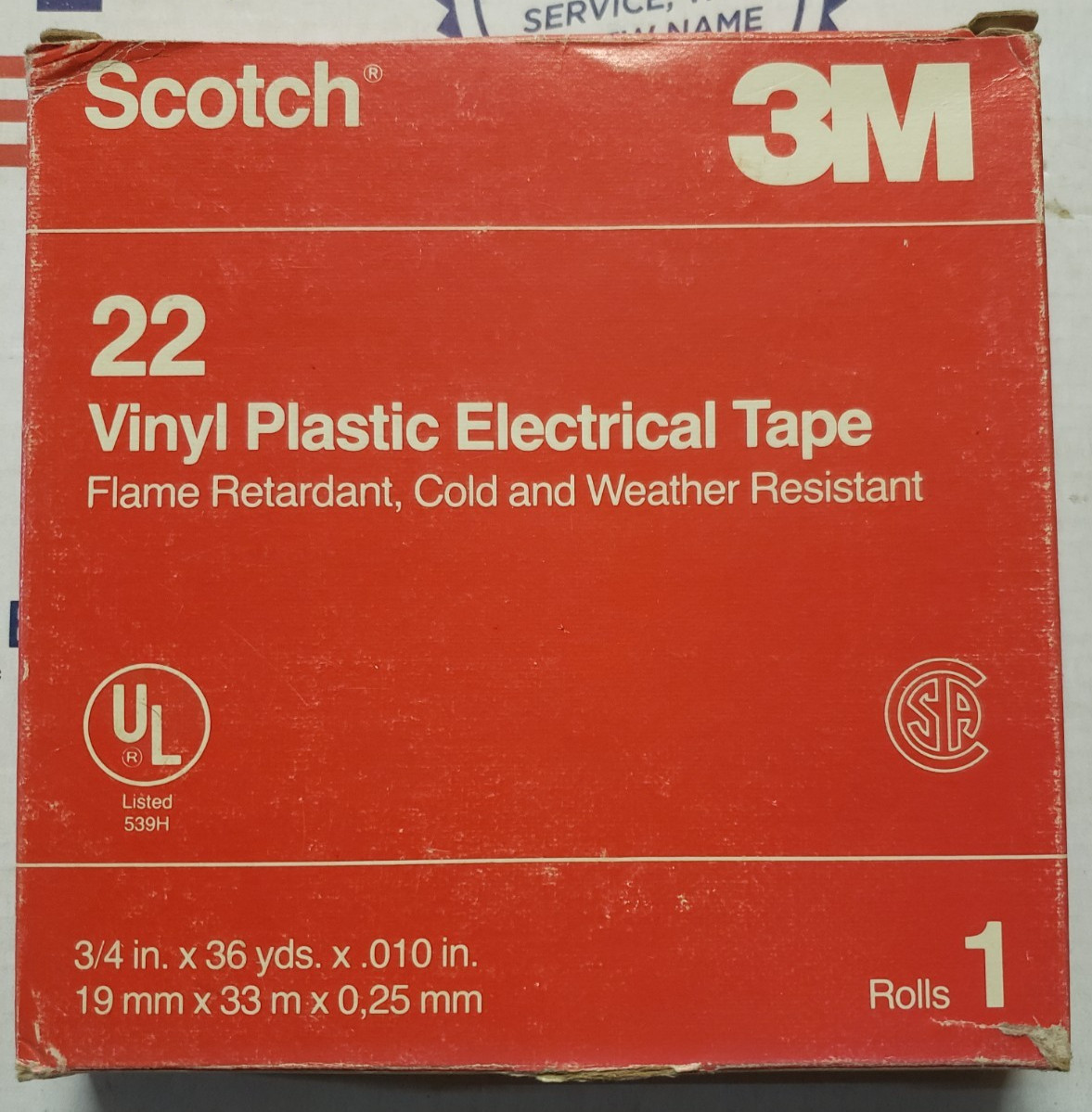 (LOT OF 8) SCOTCH 3M 22 VINYL PLASTIC ELECTRICAL TAPE FLAME RETARDENT