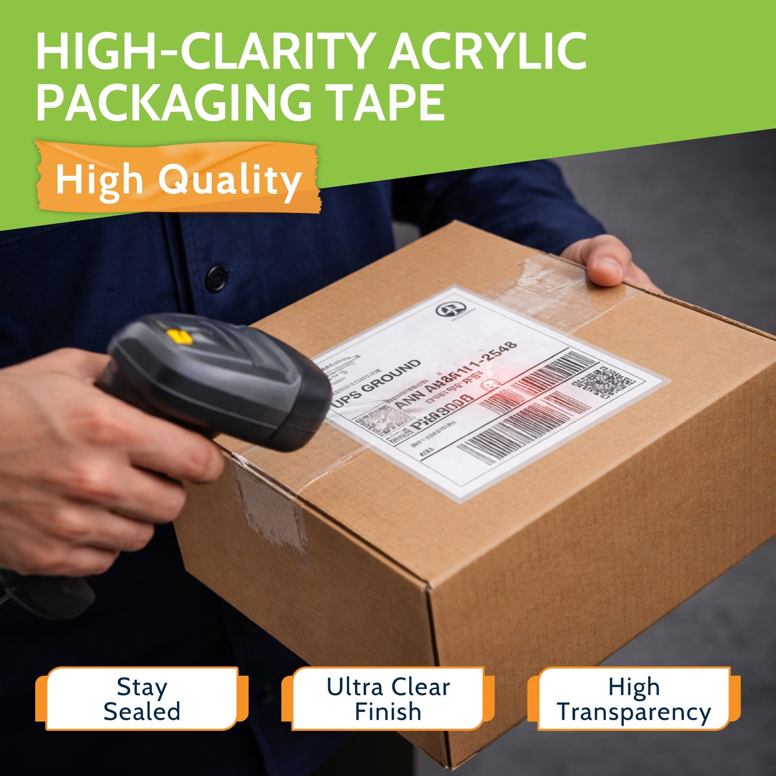 12 Pcs Clear Carton Sealing Tape 3″x 110 Yards (330 ft) 2.5 Mil Packing Box Tape
