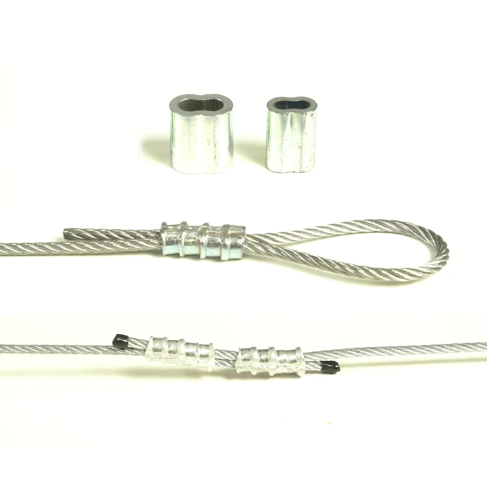 HIGOOD Aluminum Swage Sleeves for Wire Rope Dia 1/8″, Aluminum Alloy, PK 100