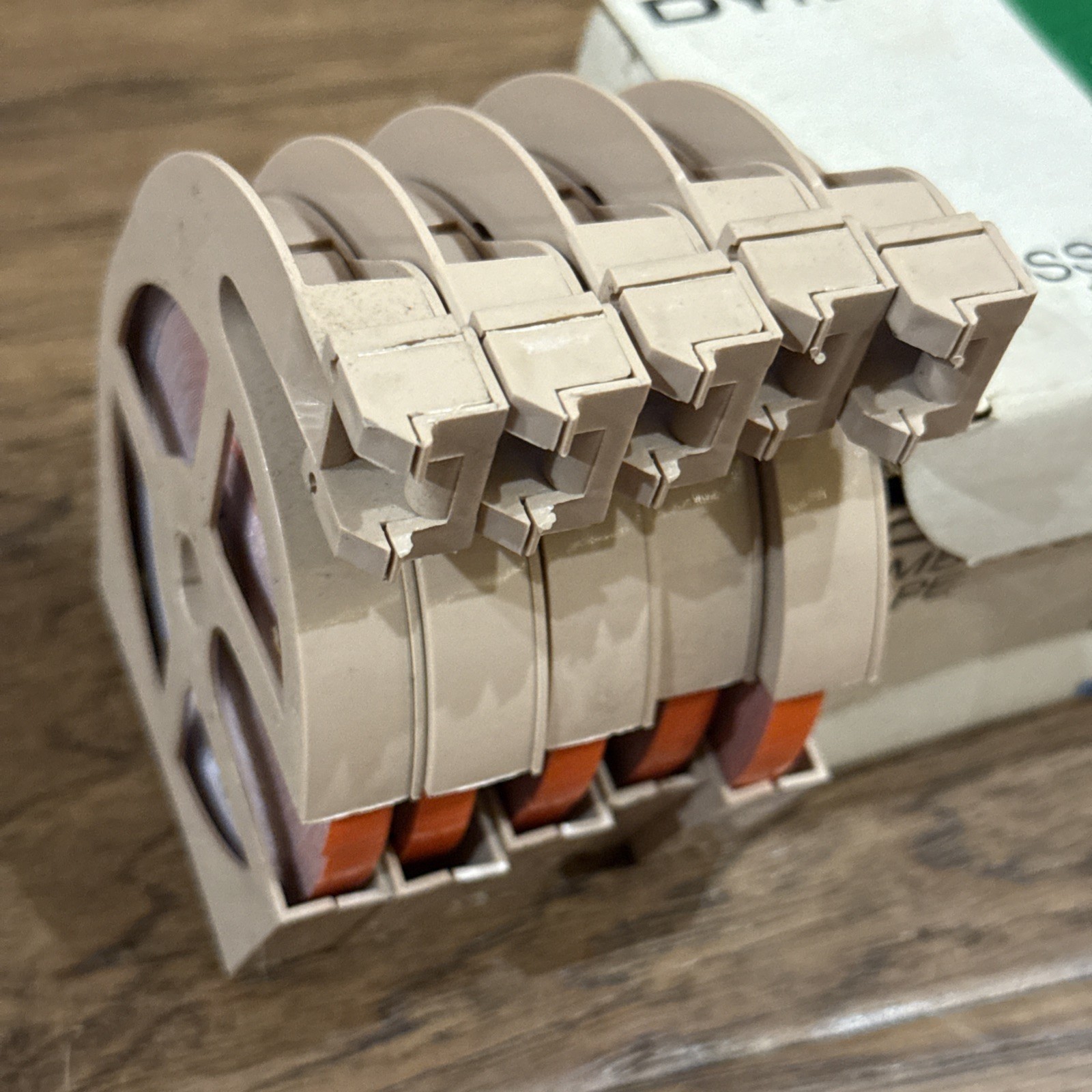 Vintage Box of Dymo Embossing Tape 1/4” x 36’ Orange 1967 For Desk Tapewriters