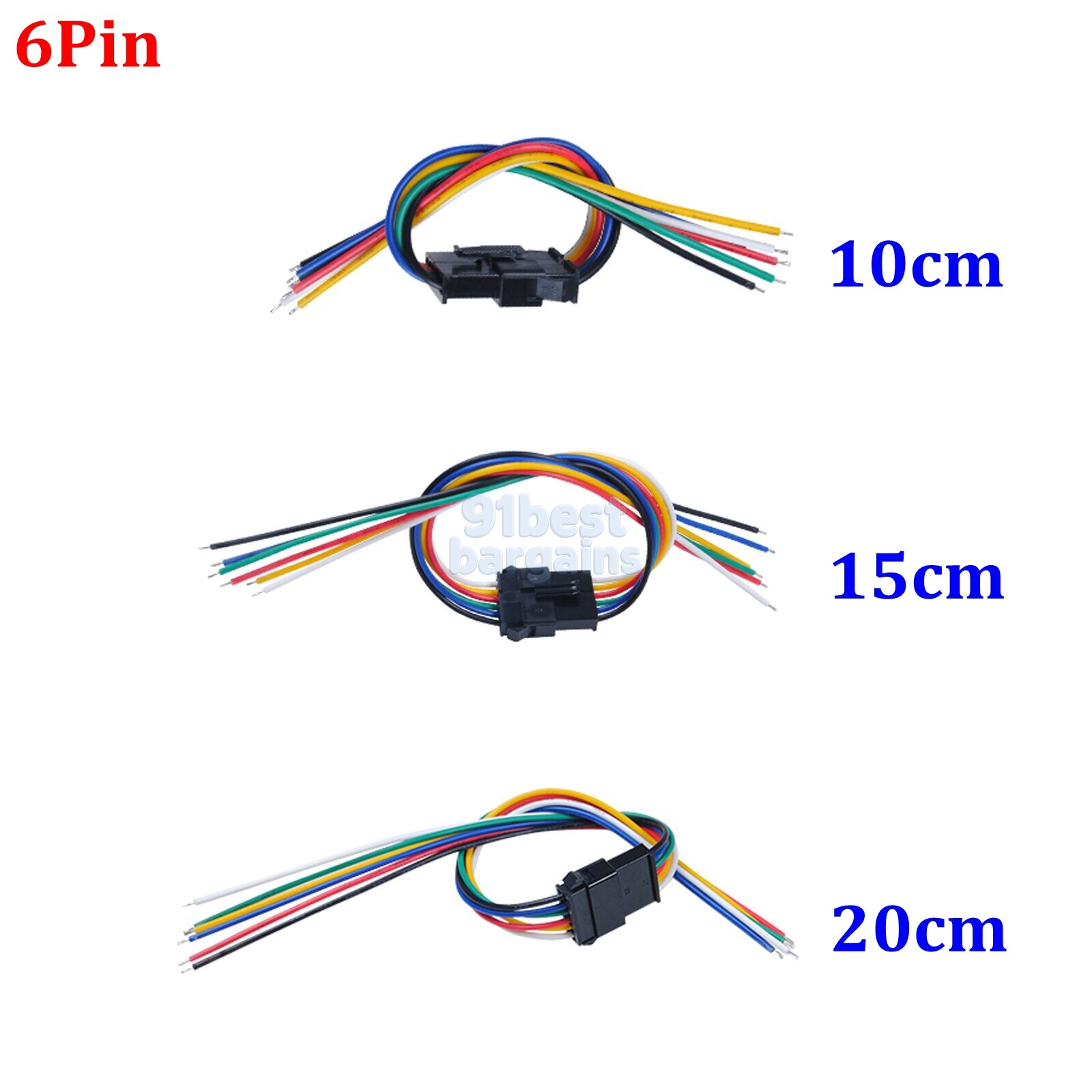 2 3 4 5 6 pin Male Female JST SM 2.54mm Pitch Connector Cable Plug Wire Lot