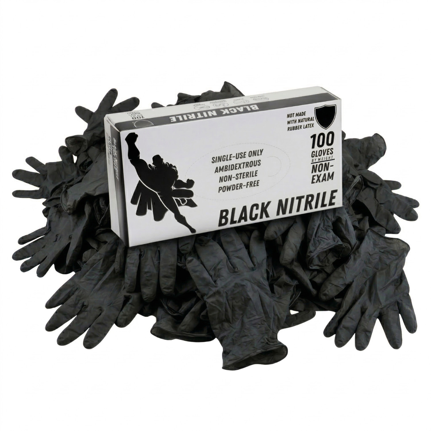 Black Industrial Grade Nitrile Gloves, XL, 5 Mil, 1000 Count Powder & Latex-Free