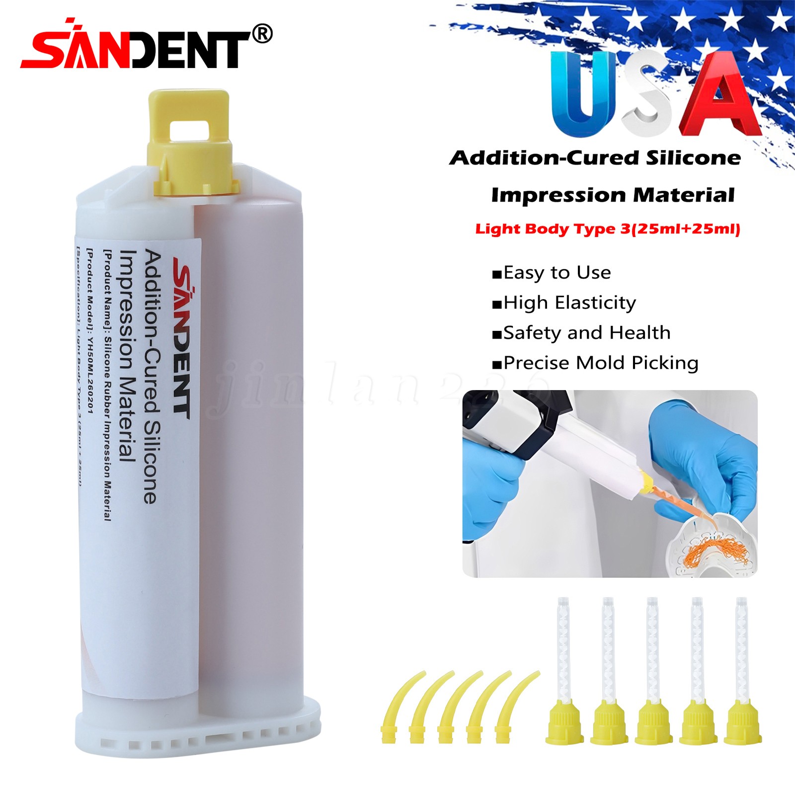 4 x Light Body Regular Set Dental Vinyl Polysiloxane Impression Material VPS PVS