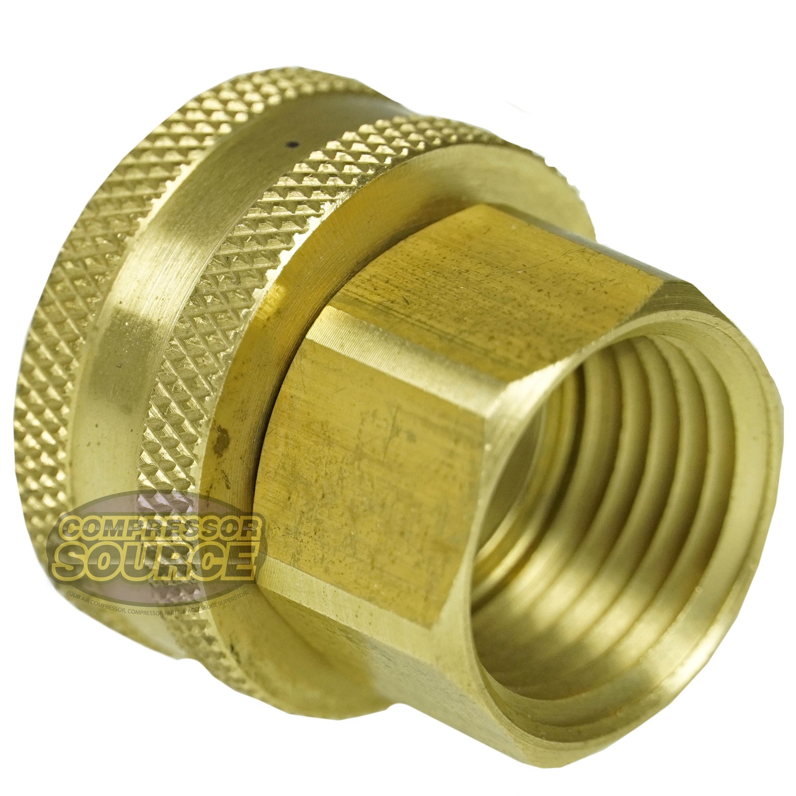 1/2″ to 3/4″ Female Garden Hose X Female NPTF Swivel Hex Head Adapter 75 PSI Max