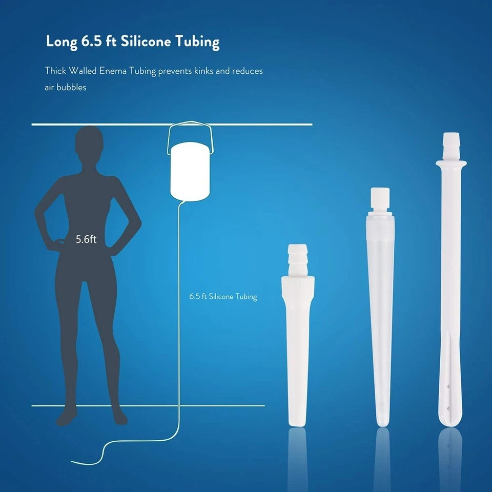Enema Tubing Replacement Pack for Enema Bucket and Enemas Bag – 5.24ft. Lo