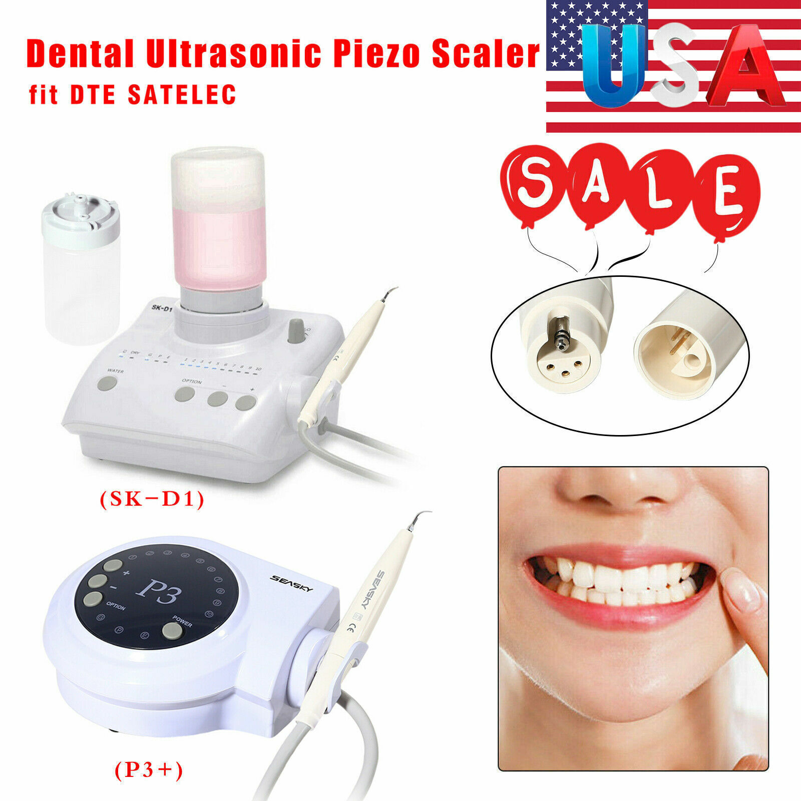 Dental Ultrasonic Piezo Scaler (2 Bottles) for DTE SATELEC handpiece SK-D1/P3