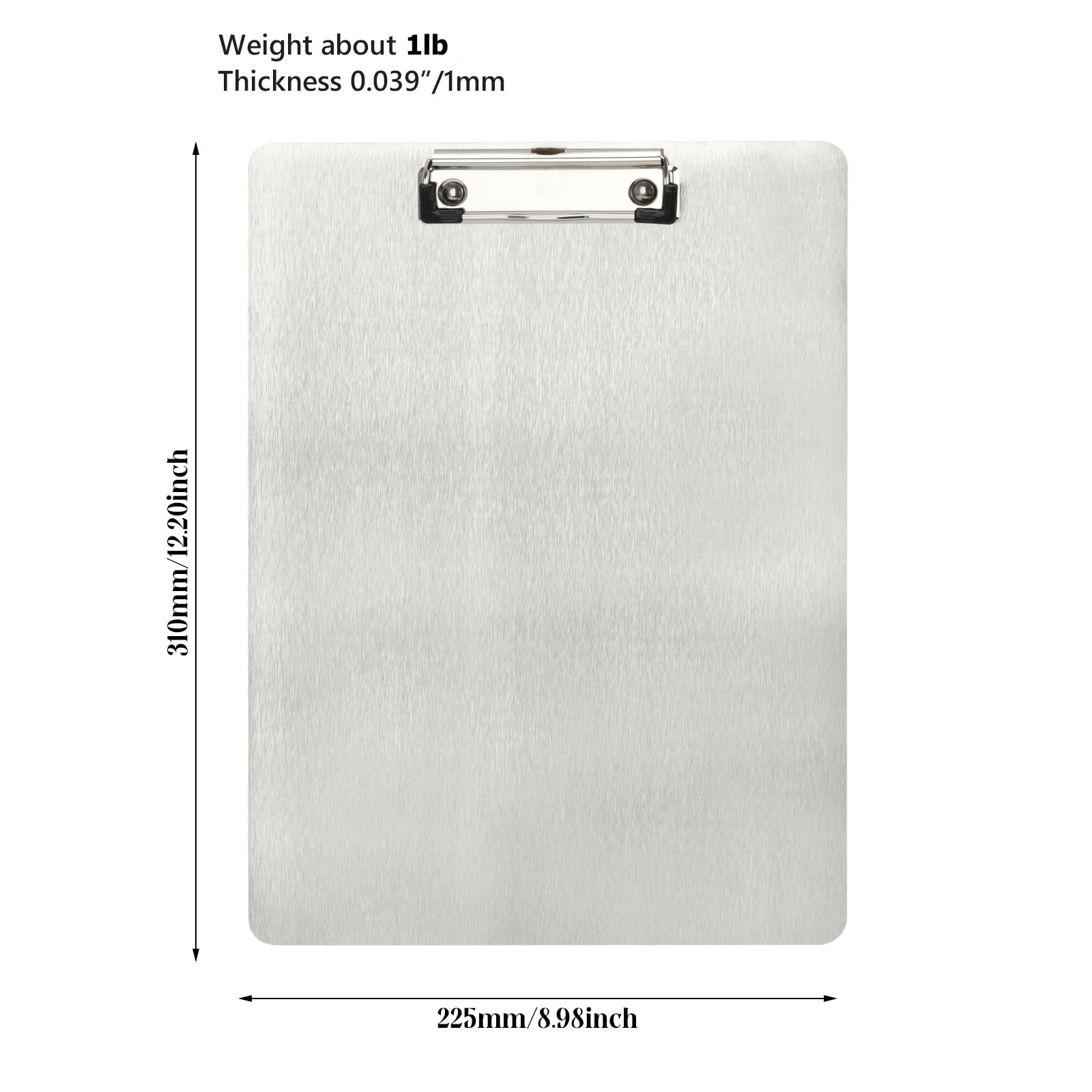 Stainless Steel Clipboard HeavyDuty Durable Clipboard Silver, A4