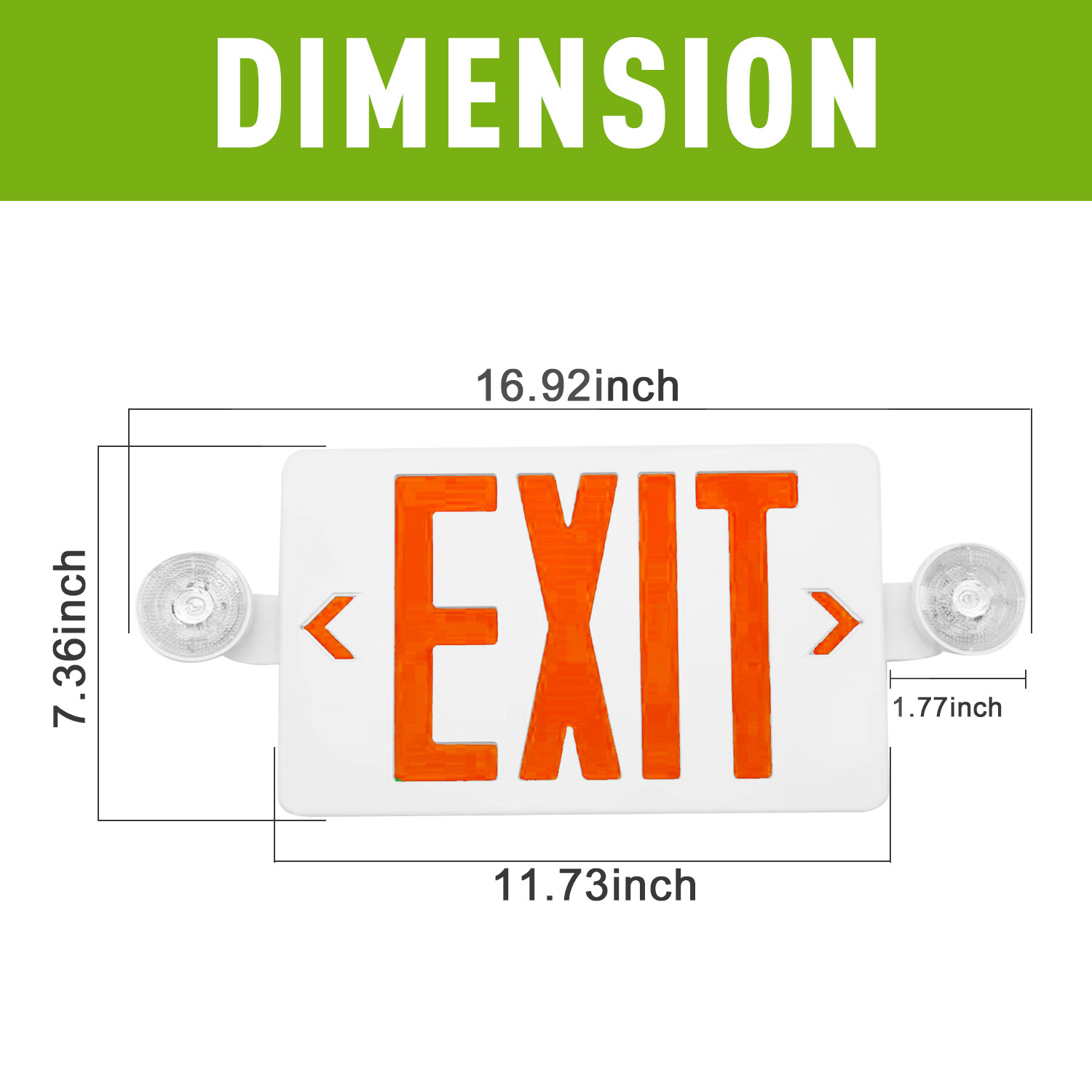 LED Exit Sign lamp & Emergency Light – Dual LED Lamp UL-94 Fire Resistance light
