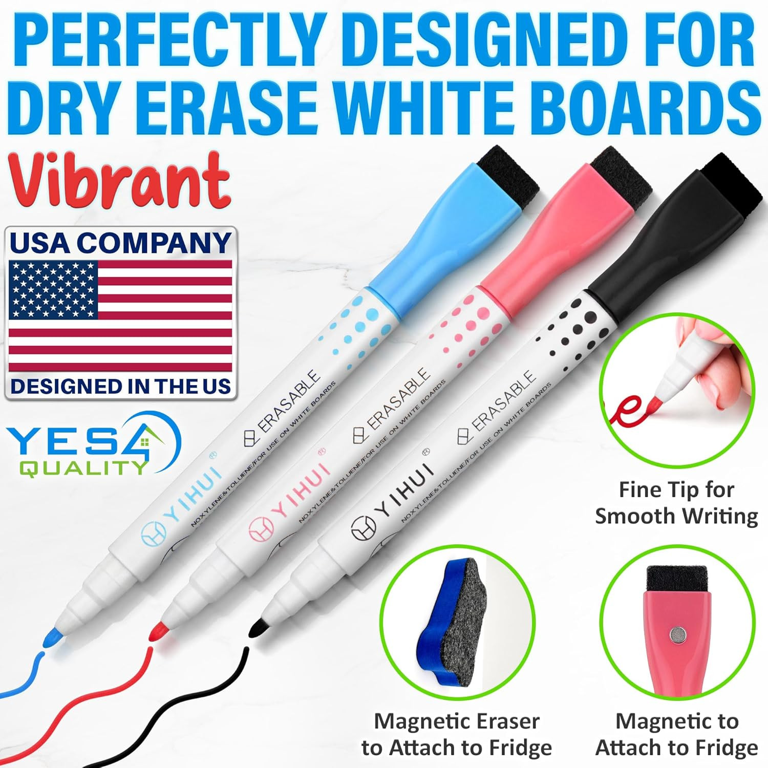 YES4QUALITY Magnetic Dry Erase White Board Sheet for Fridge 12X8 In, with Stain