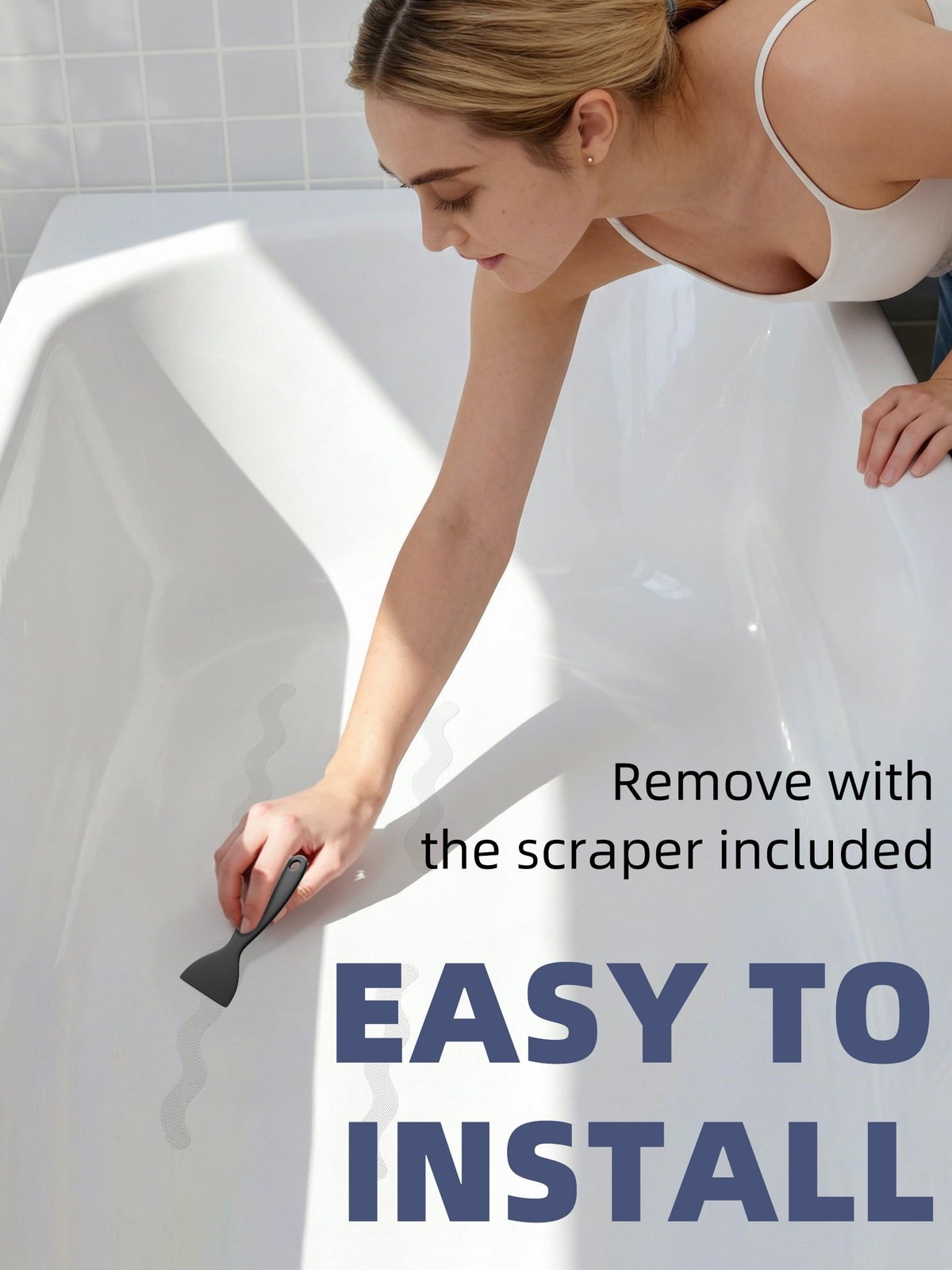 Secopad Patented Anti Slip Shower Stickers, Adhesive Decals Safety Clear