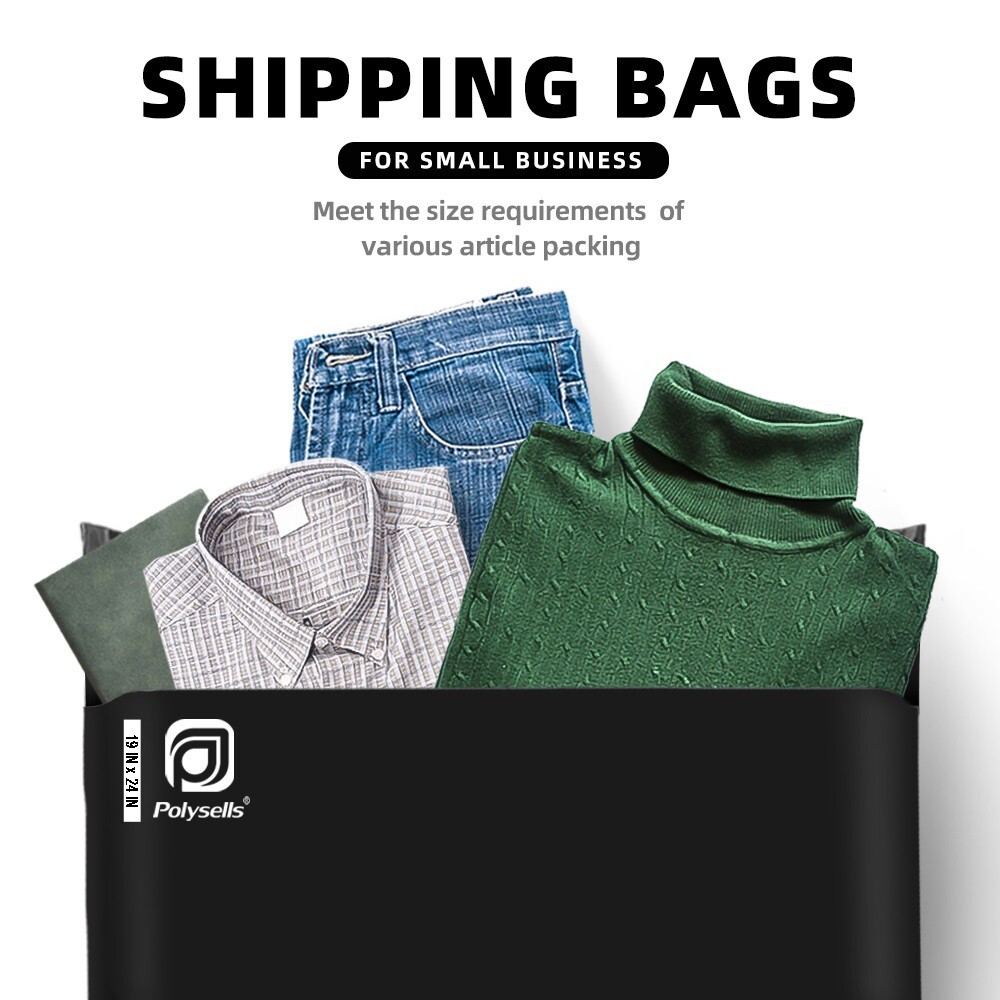 50 19×24 Poly Mailer Self Sealing Shipping Mailer Bags Black POLYSELLS