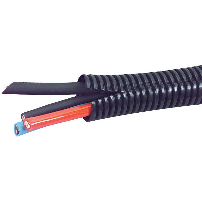 25Ft 1/2″ Marine Grade Conduit Car Home Tubing Split Wire Loom Black Sleeve tube