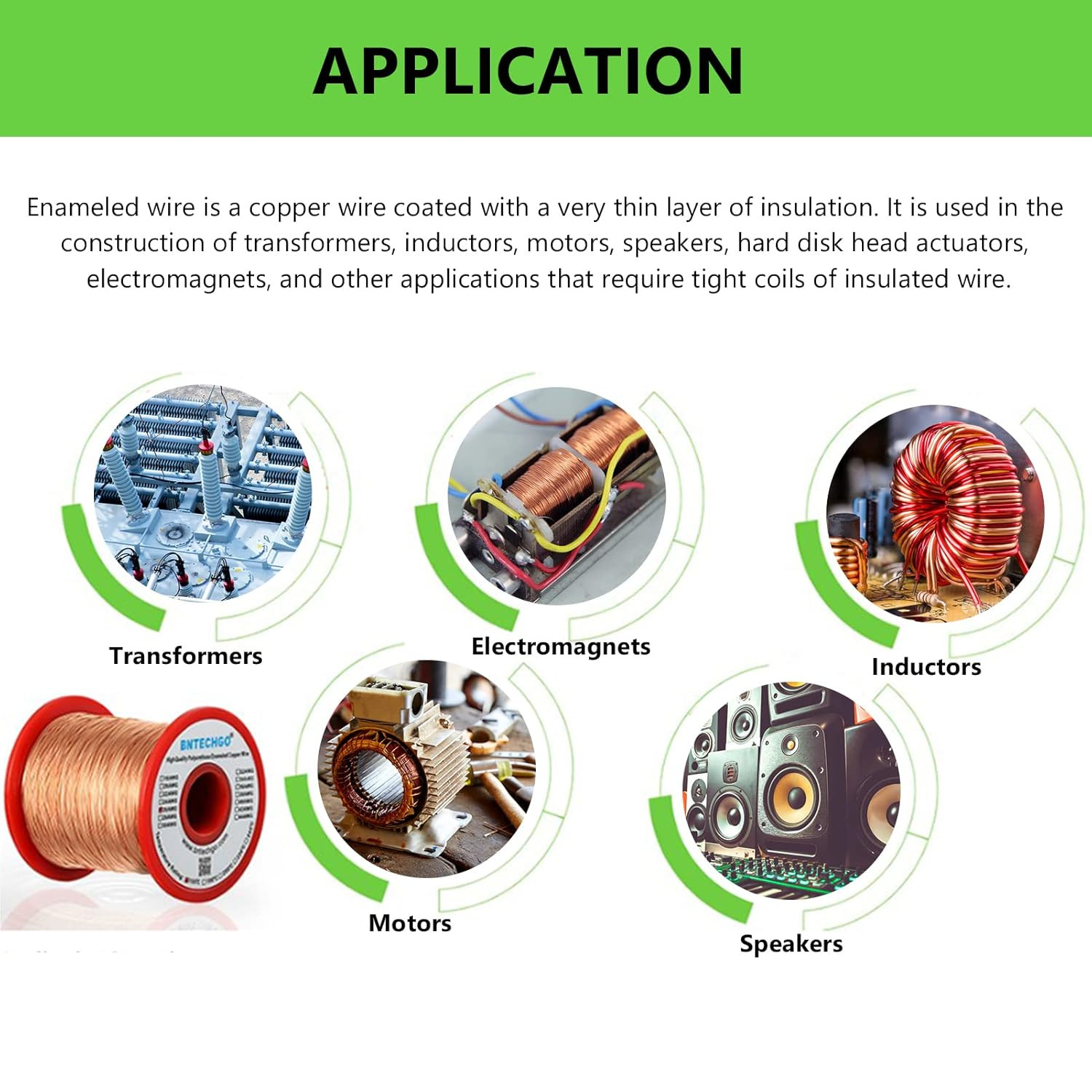 5Pcs Enameled Copper Wire Winding Wire Enamelled Repair 0.004″ Thickness 39.4Ft