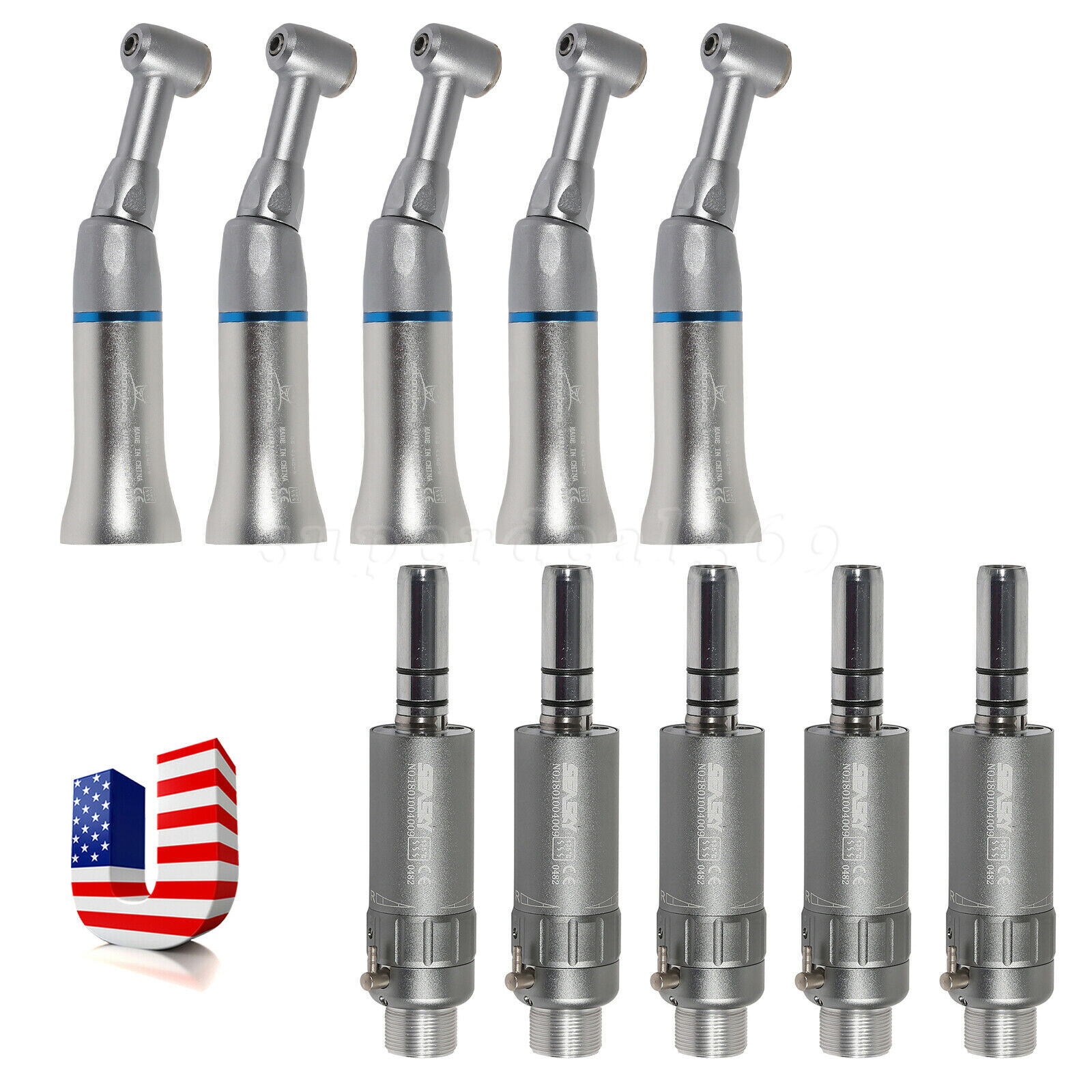 1-5* Dental Low Speed Push Button Contra Angle /Air Motor 2/4Hole Fit NSK YAD MX