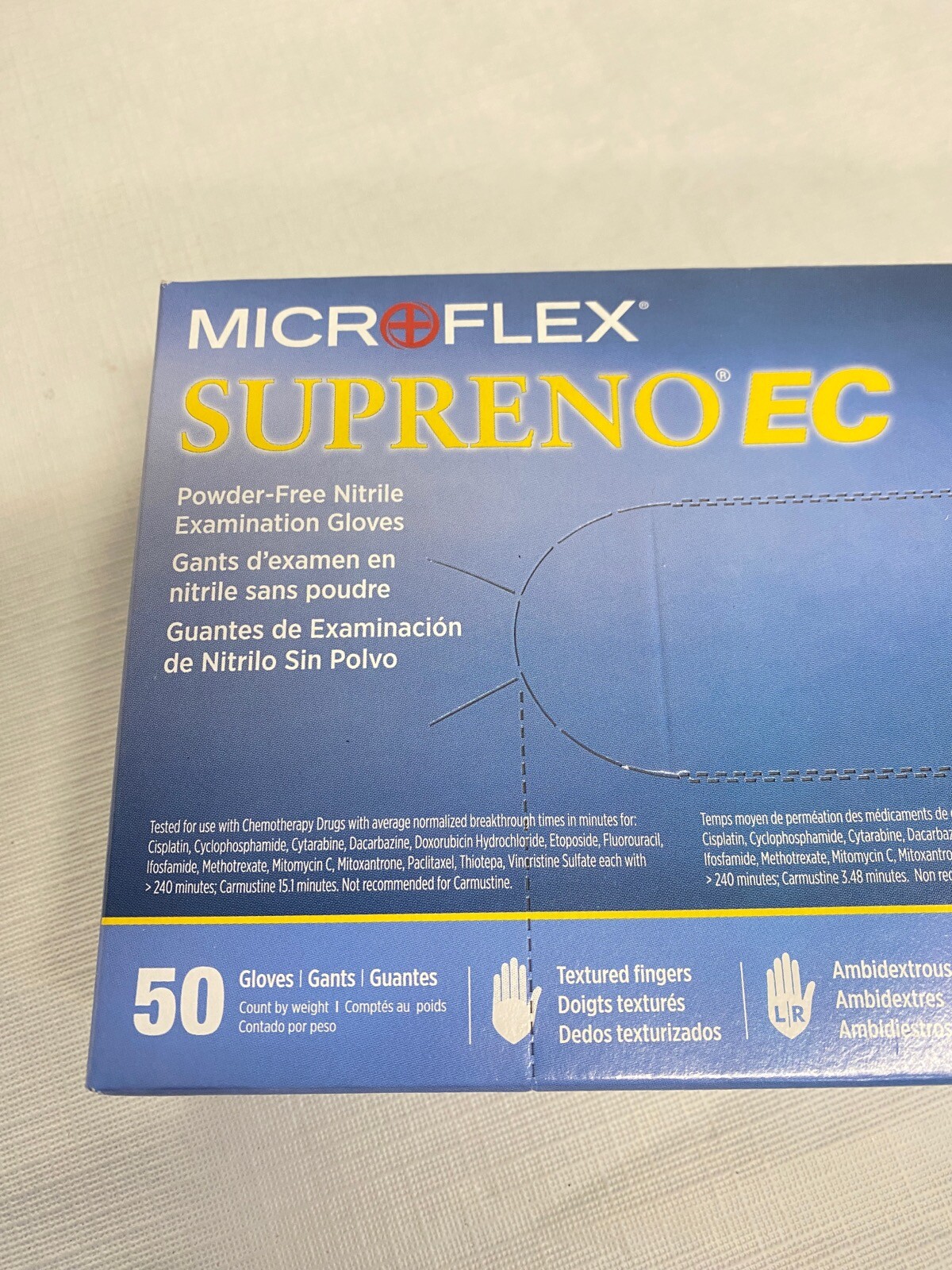 (50/Pk) ANSELL Microflex Supreno EC Nitrile Exam Gloves – XSmall – Violet Blue