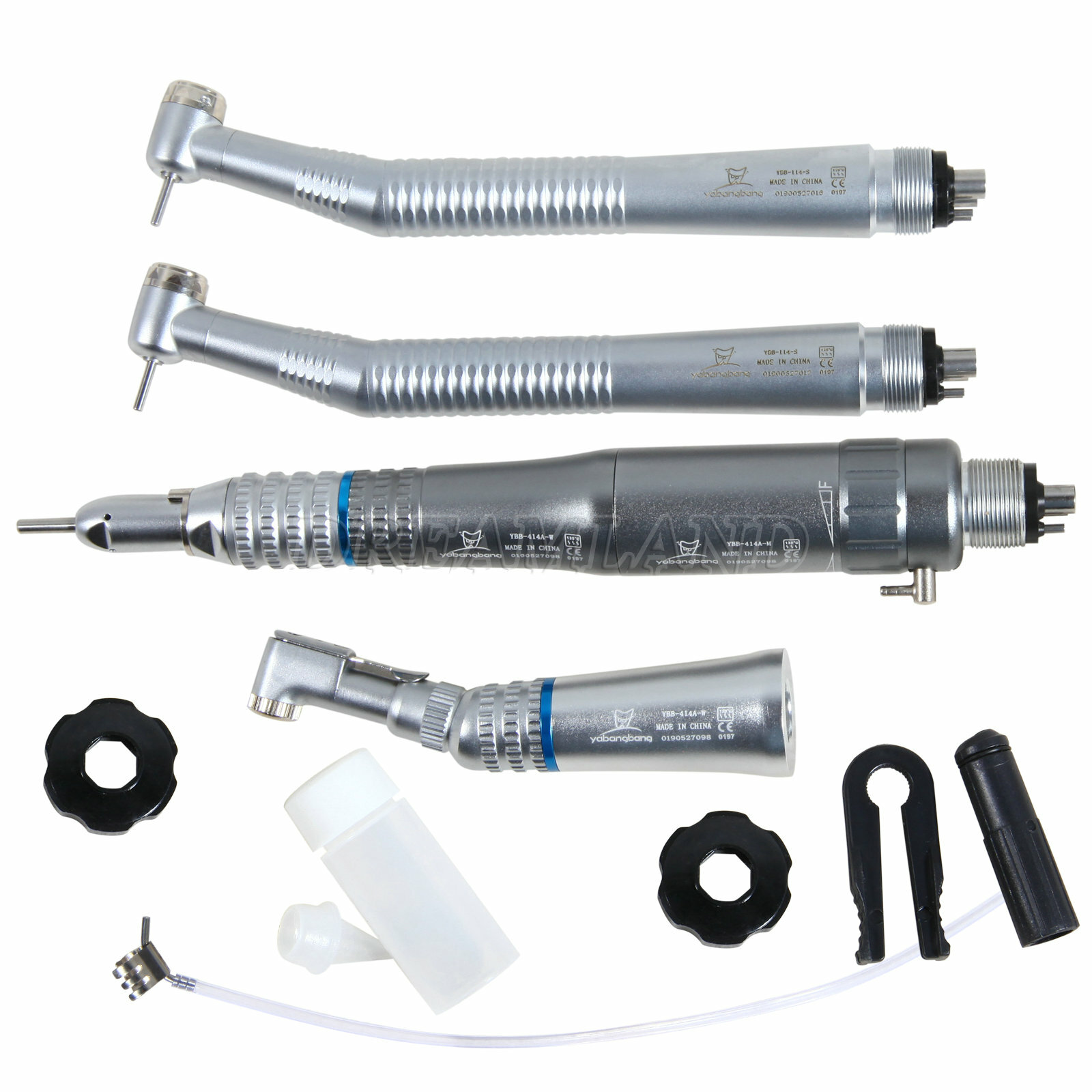 Dental High & Low Speed Handpiece Kit Contra Angle Air Mortor 1:1 Drive 2/4Hole