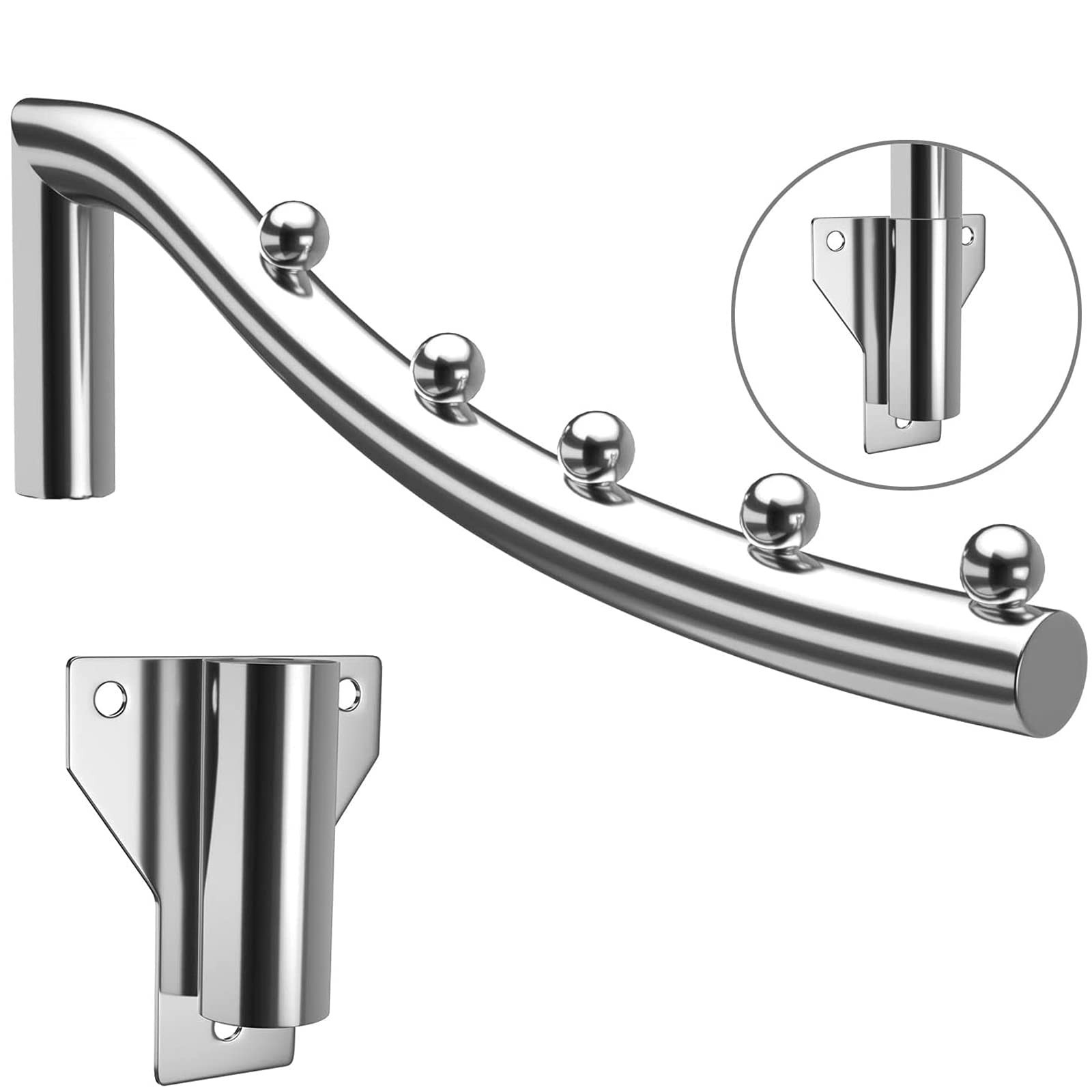 Folding Wall Mounted Clothes Hanger Rack, Stainless Steel Garment Hooks with …