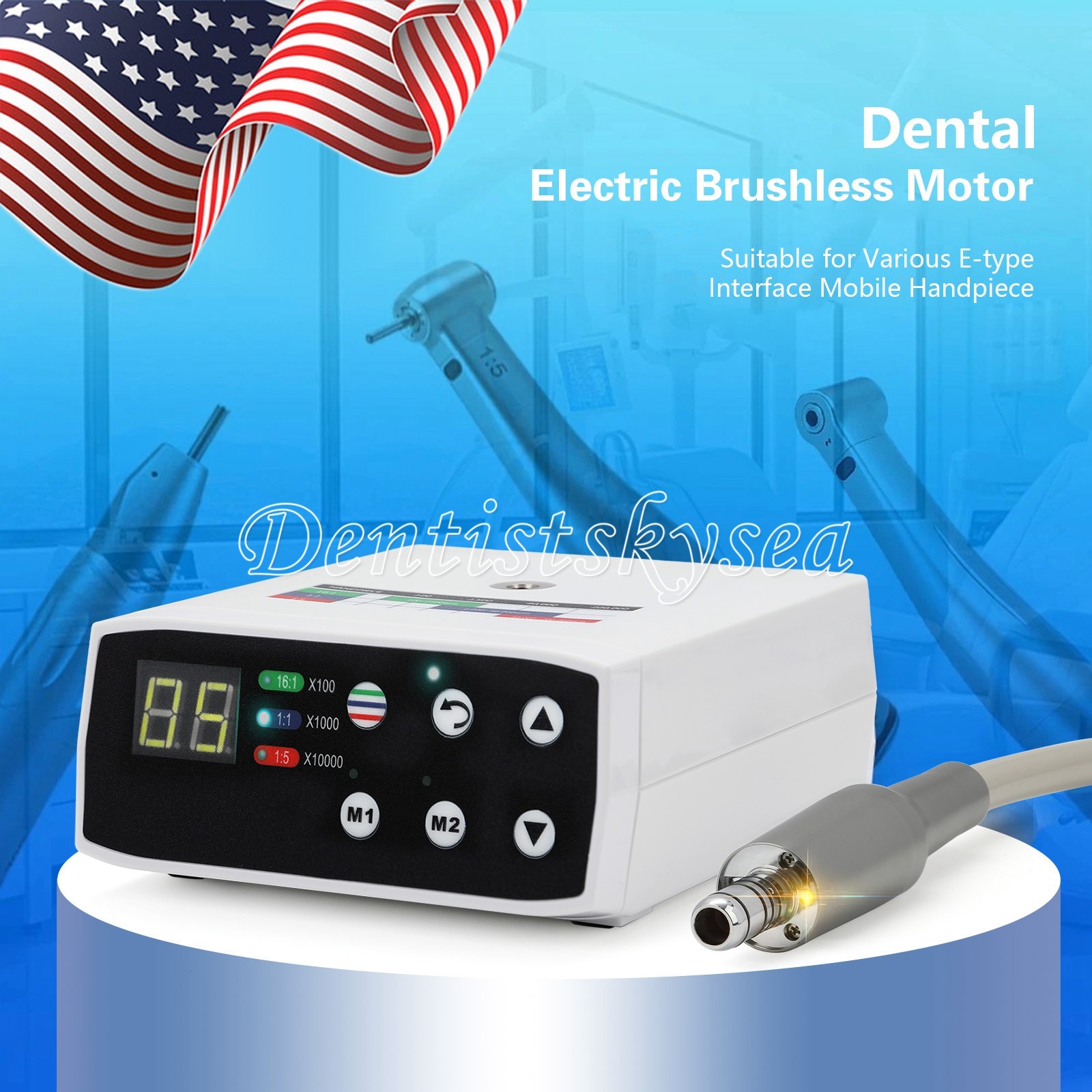 Dental Brushless LED Electric Micro Motor/1:5 Increasing LED Handpiece
