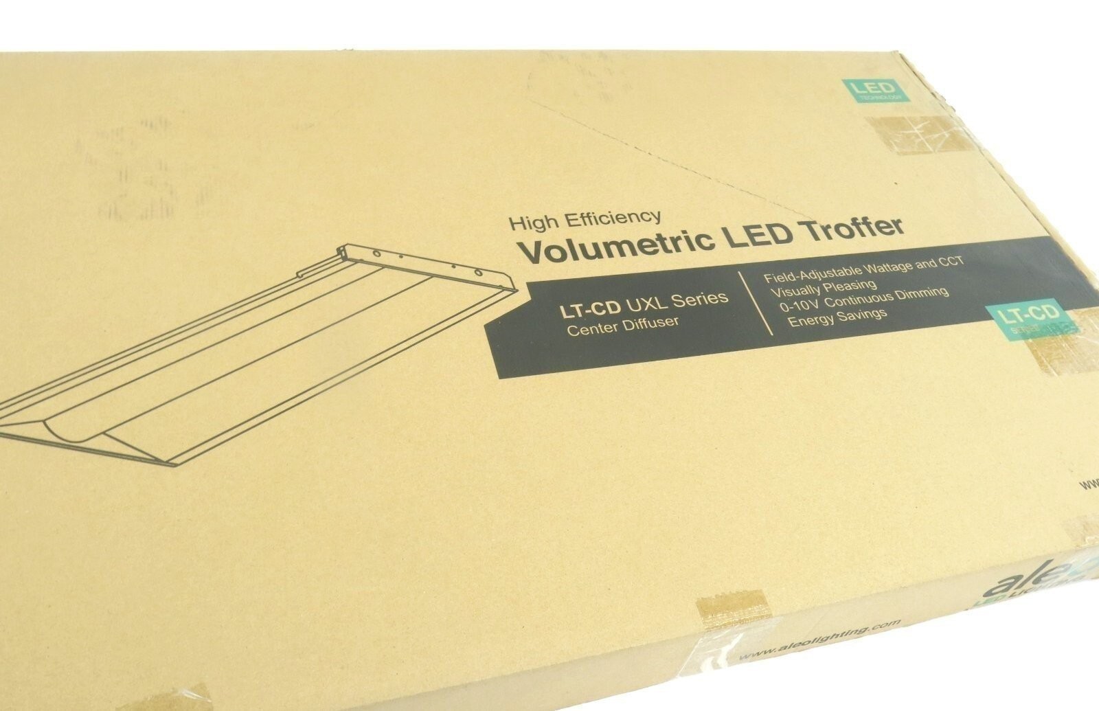 ALEO LED Lighting Volumetric Troffer Center Diffuser Field Adjustable 3500-5000K