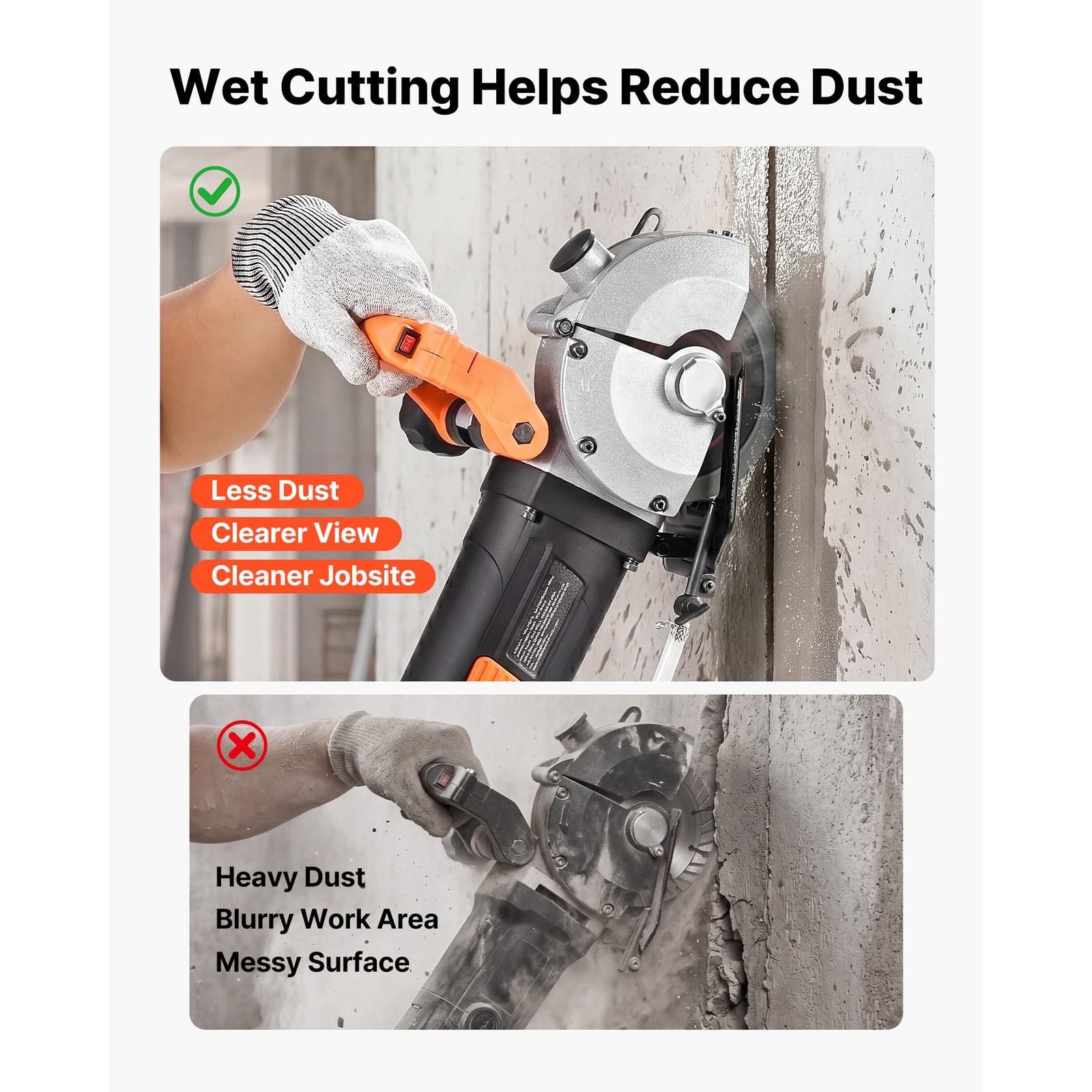 Uimoso Electric Wall Chaser 4800W Groove Cutter Machine with 6800RPM and Guide