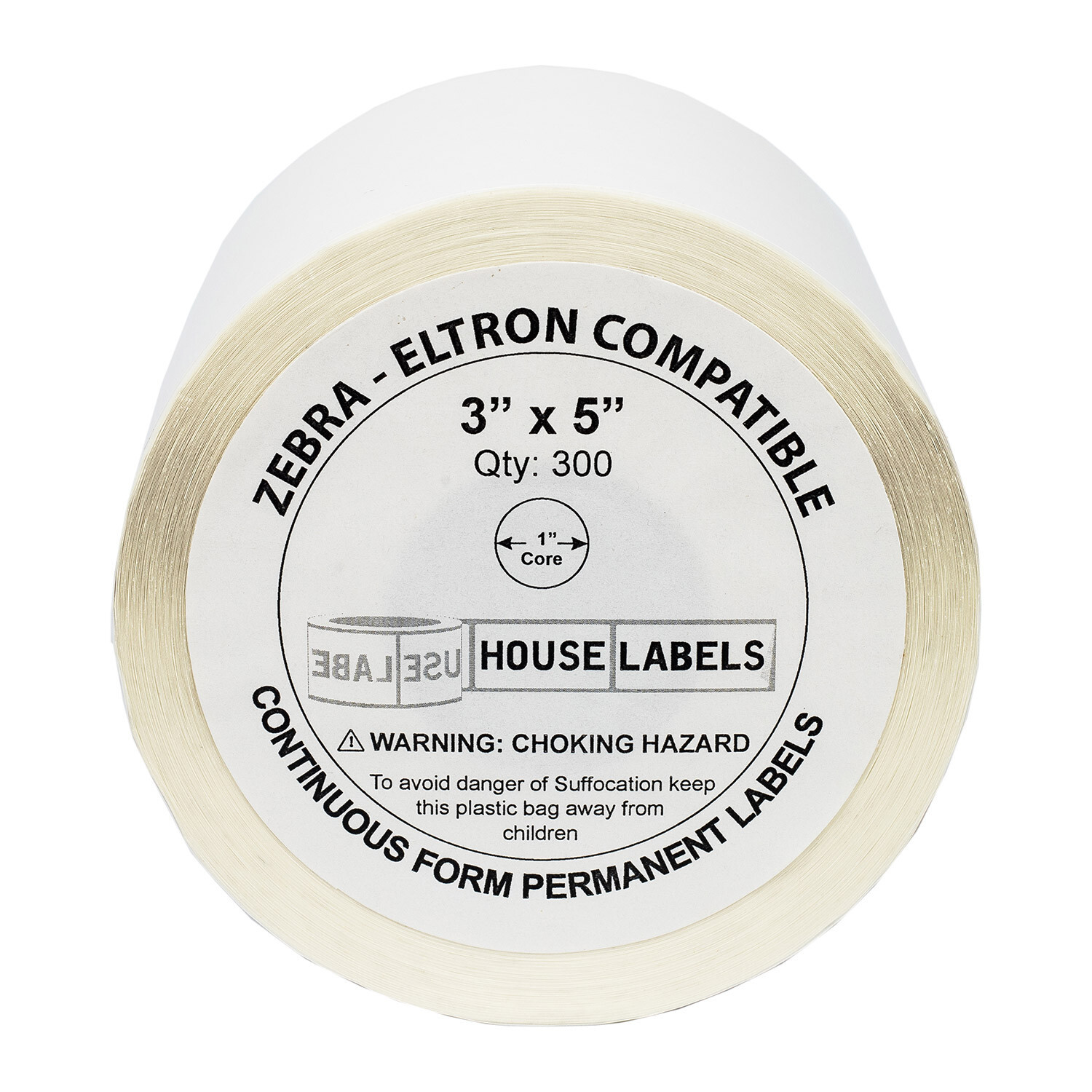 ZEBRA / ELTRON 3×5 (3″ x 5″) Direct Thermal Labels – (1) Roll of 300 Labels