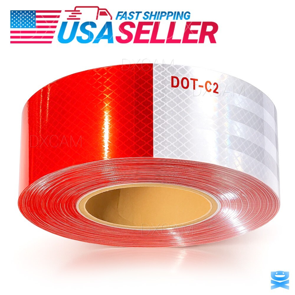 2″x150′ DOT-C2 Premium Reflective Red and White Conspicuity Tape Trailer 1 Roll