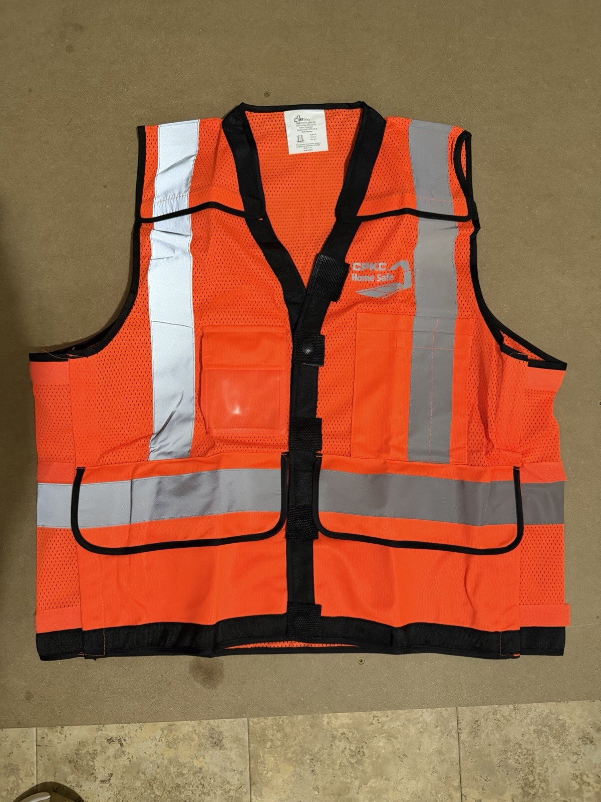 CPKC Employee issued PPE Hi-Visibility Orange Vest Size Large Reg. branded logo