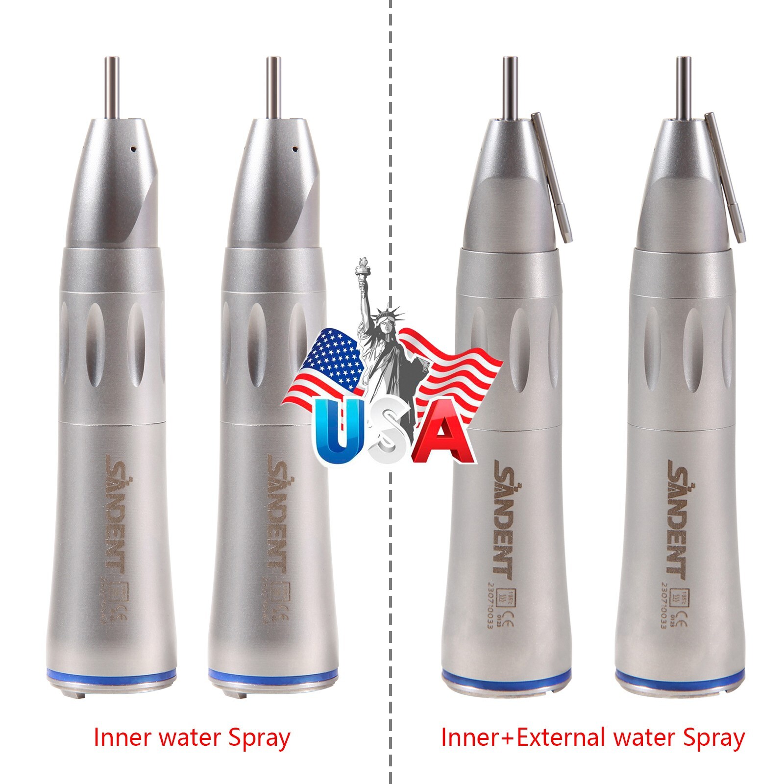 1-10*SANDENT Dental 1:1 Fiber Optic LED Surgical Straight Handpiece Nose Cone OR