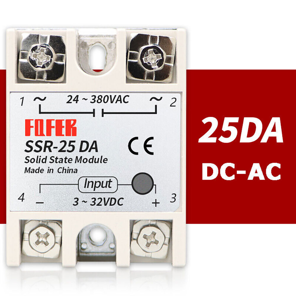 2-10PCS SSR-25DA Solid State Relay Module 25A DC 3V-32V to AC 24V-380V USA