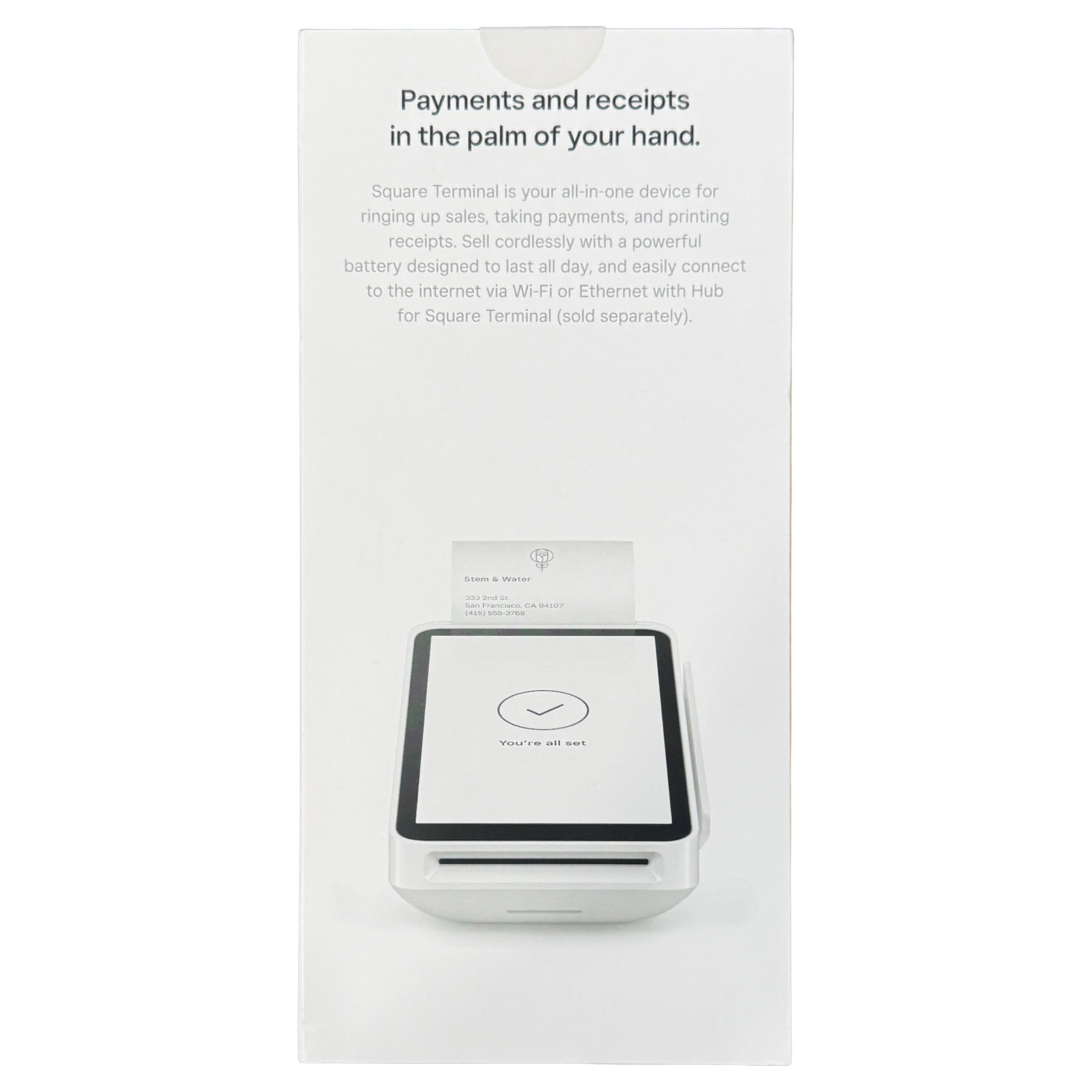 Square Terminal POS Credit Card Machine Contactless Card Reader Receipt Printer