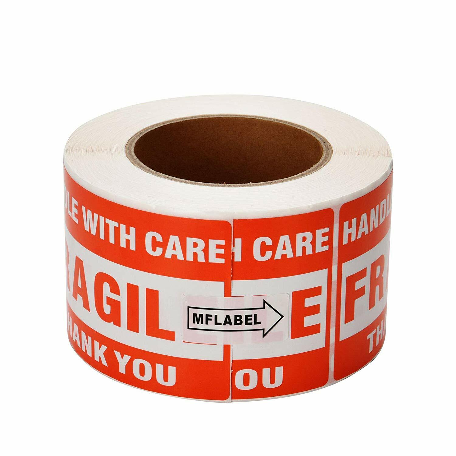 500 Fragile Stickers 3×5 Handle with Care Thank You Shipping Warn Labels 1 Roll