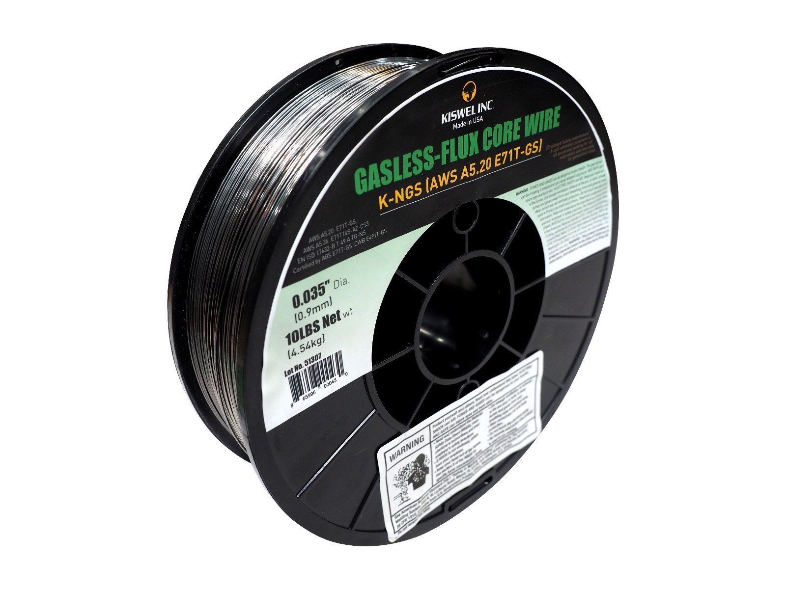 (Made in USA) Kiswel E71T-GS .035 in. Dia 10lb. Gasless-Flux Core Welding wire