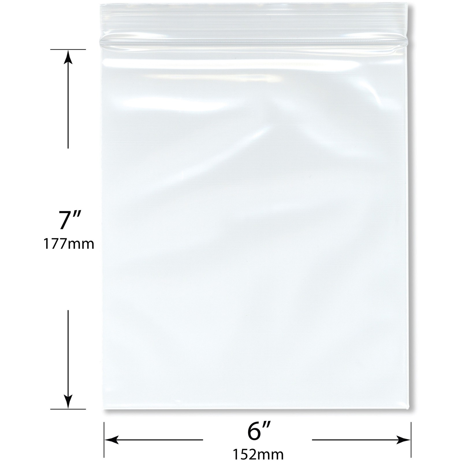Plymor 6″ x 7″, 4 Mil Heavy Duty Zipper Reclosable Plastic Bags