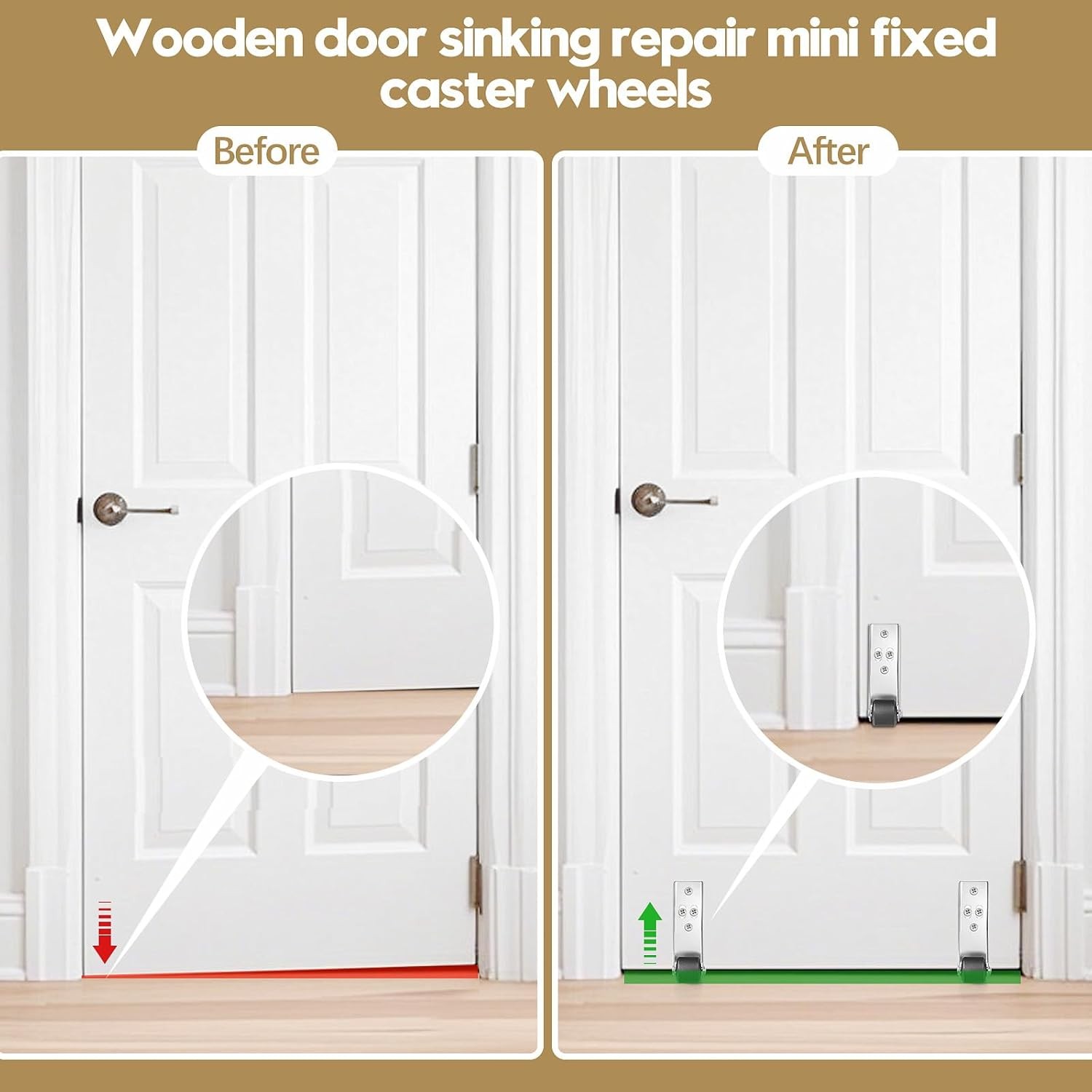 4Pcs 0.9 Low Profile Caster Wheels for Door Repair Furniture Fixed Rollers