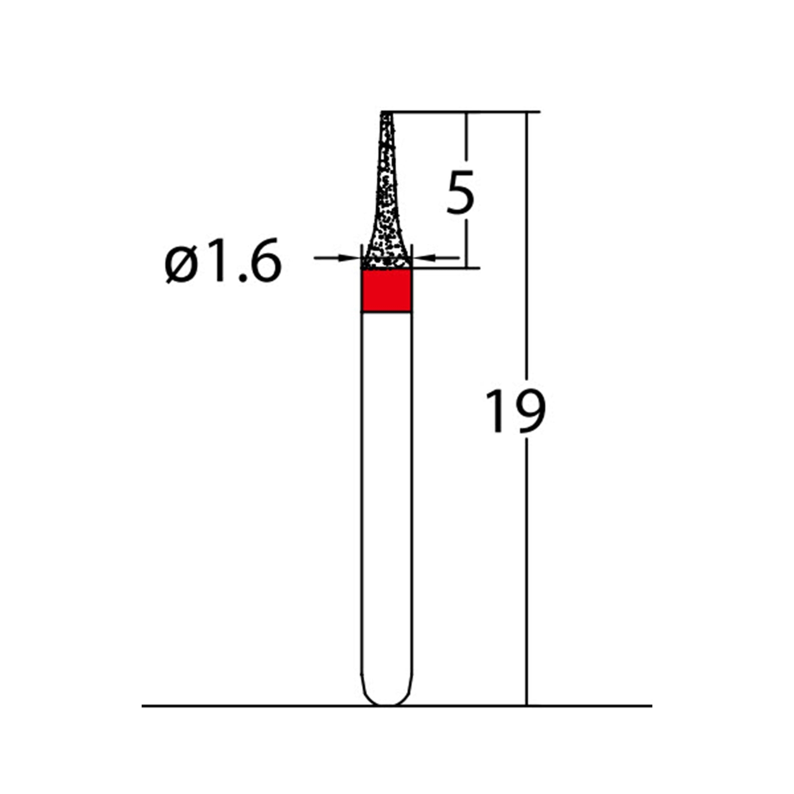 Interdental Bur 1.6 mm Dia Fine Grit Diamond Bur 5/Pack [23-465.16F1]