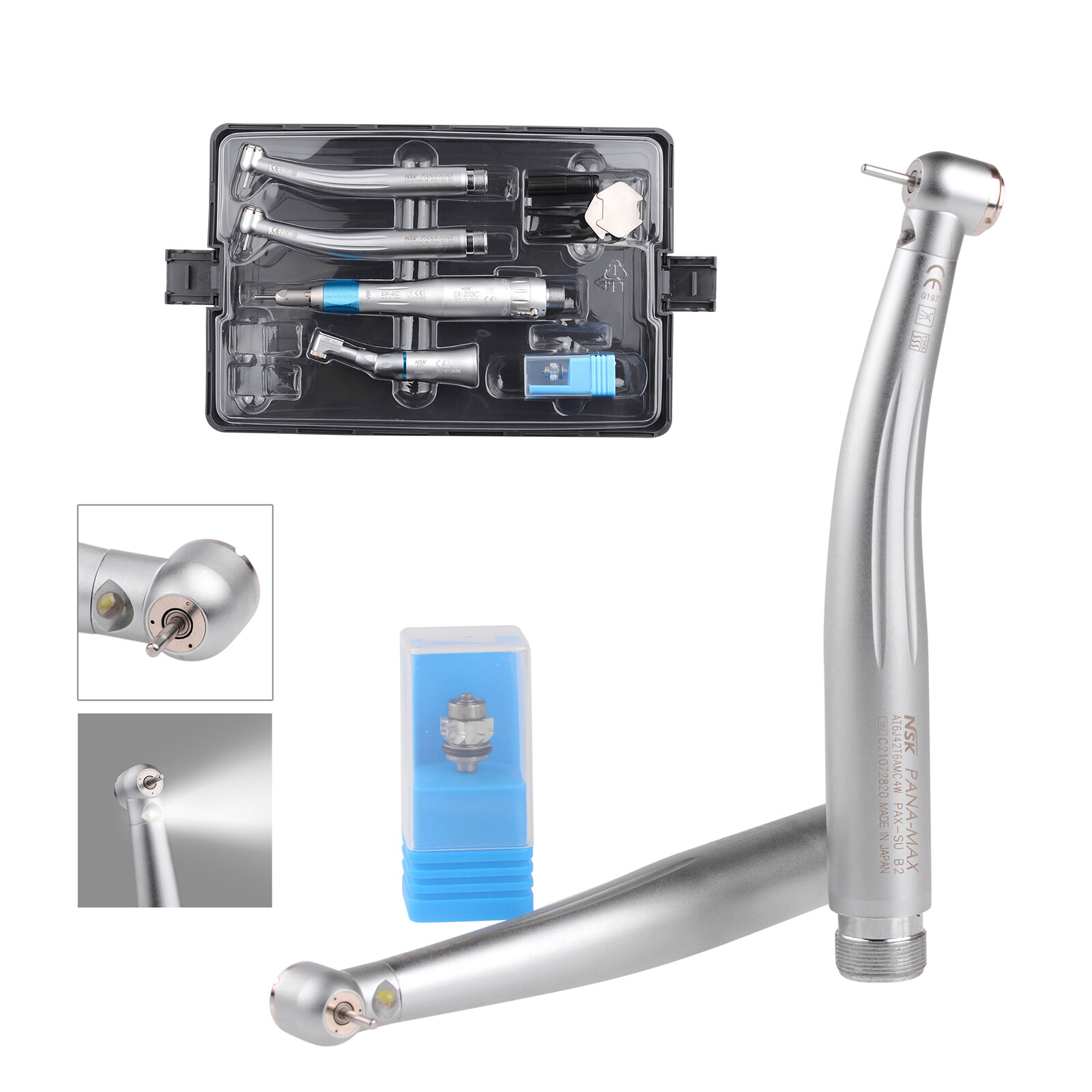 NSK Type Dental LED PANA MAX High Speed Handpieces+Low Speed EX203C 2H+ Bearing