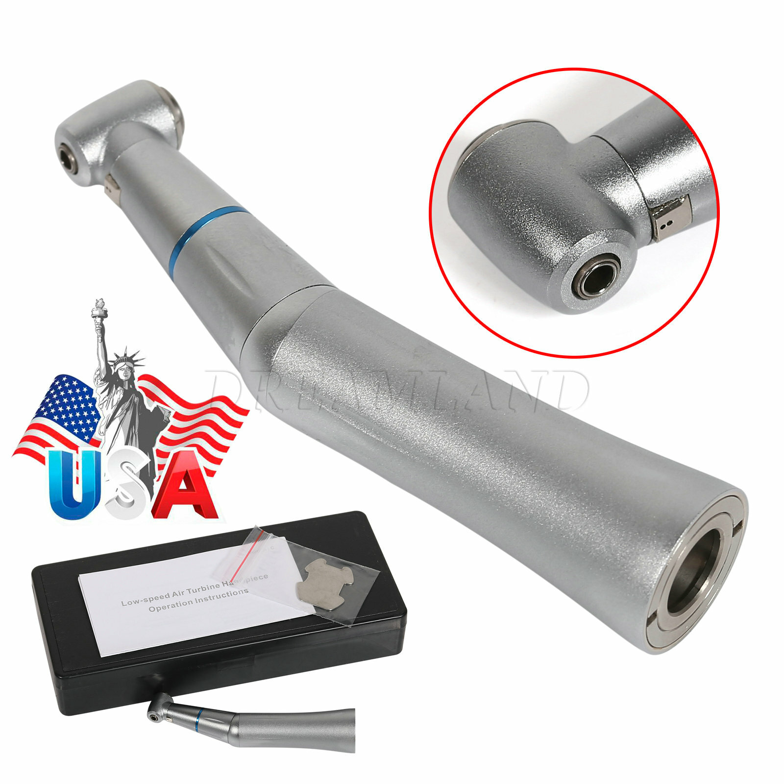 1-10 Dental Internal Water Spray Contra Angle Low Speed Handpiece Push Button