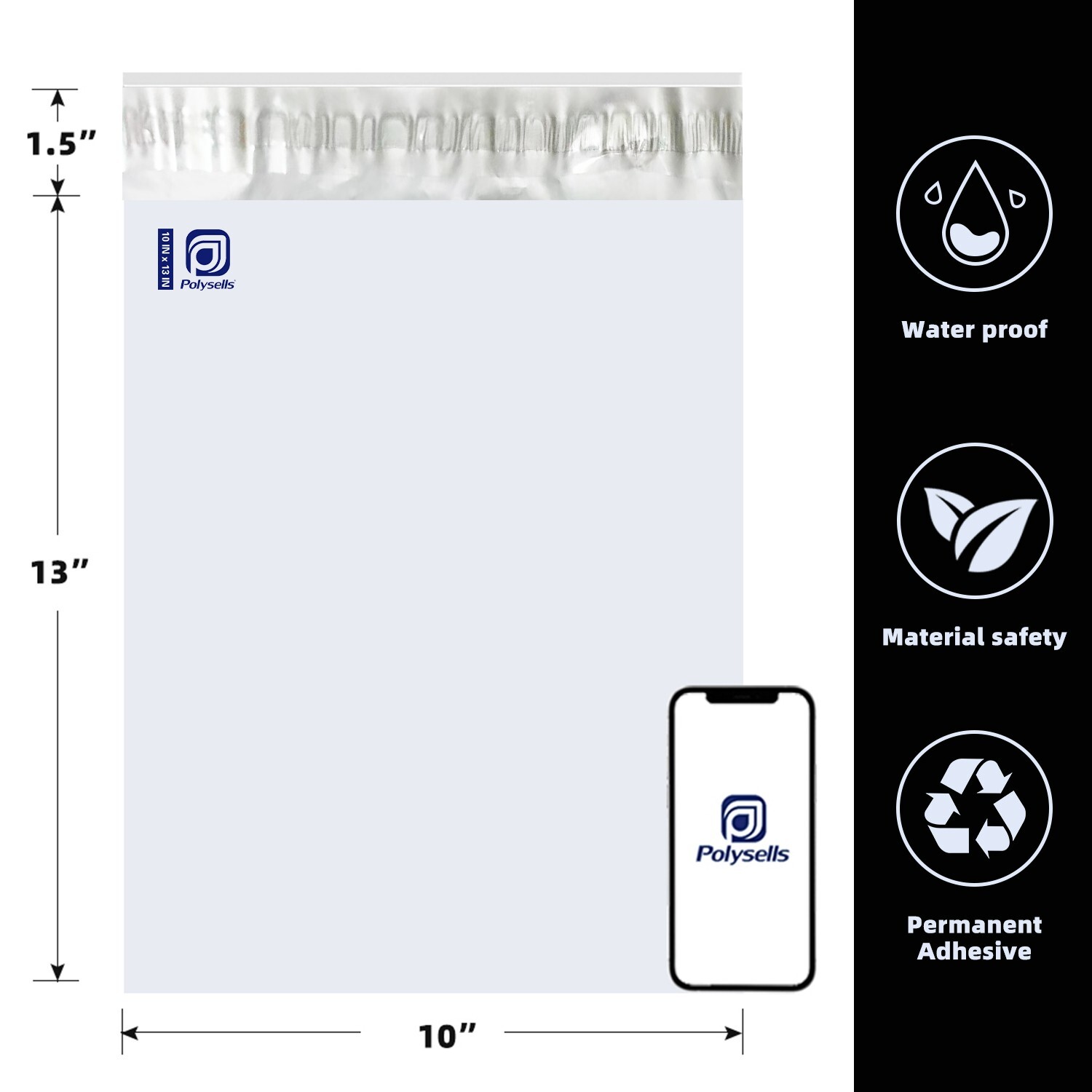 500 10×13 POLYSELLS Poly Mailers Envelopes Self Sealing Shipping Mailers Bags