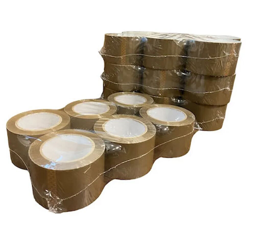 2-Inches Brown/Tan Color Shipping Packaging Sealing Tape 110 Yard (6 x 330 Feet)