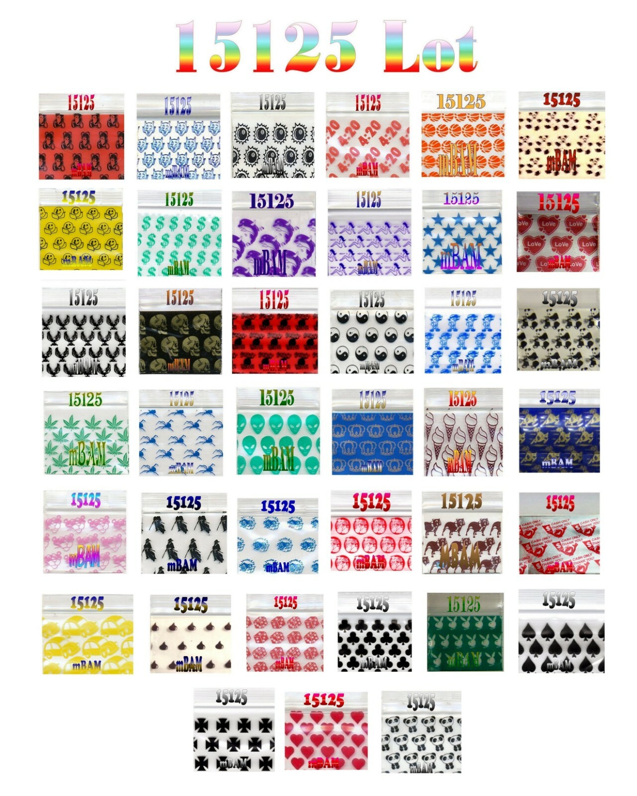 600 LOT OF APPLE MINI ZIP DESIGN BAGGIES U PICK DESIGN & SIZES 600 LOT