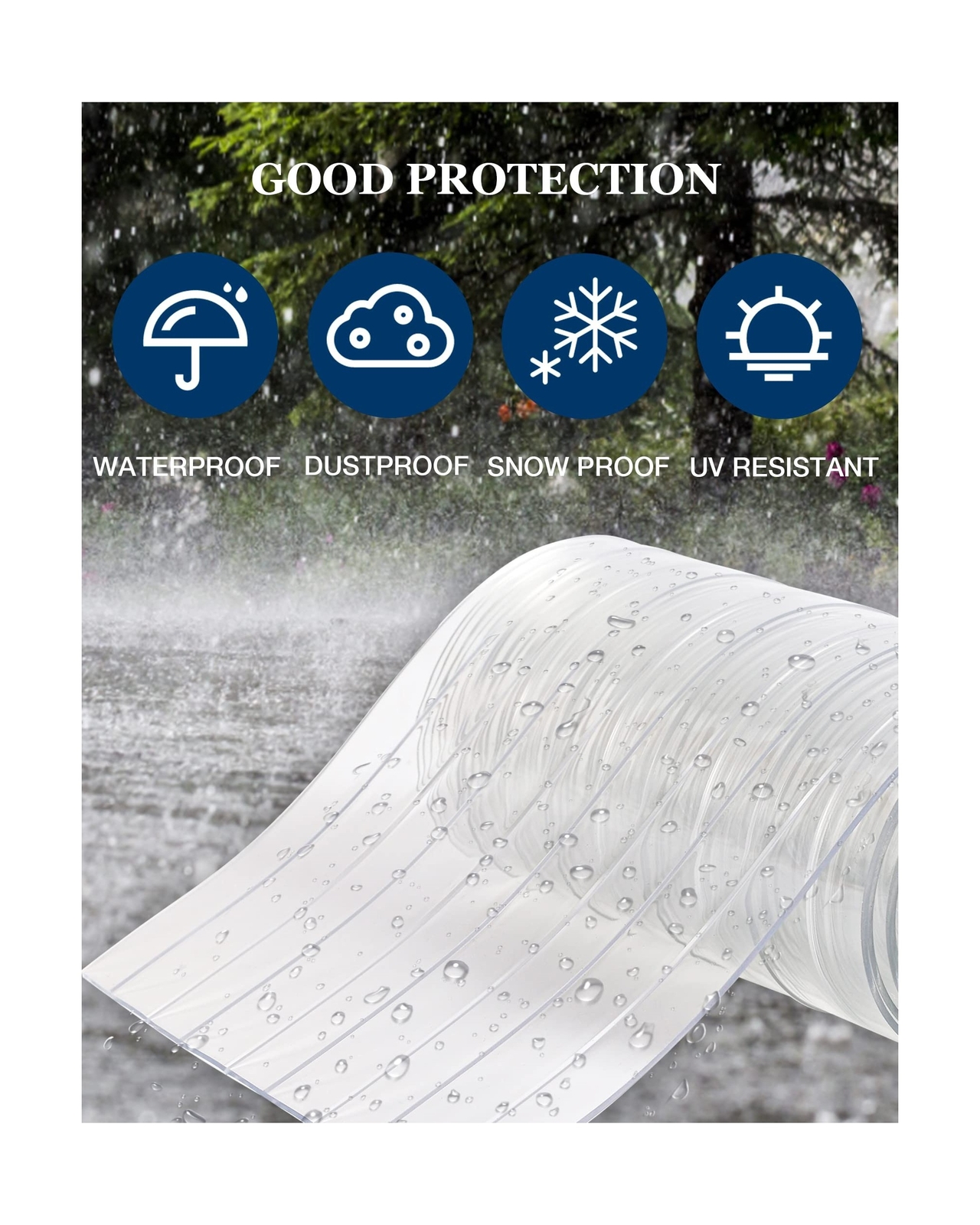 Vinyl Strip Curtain Roll PVC Replacement Strip Door Clear Plastic Strips Free…