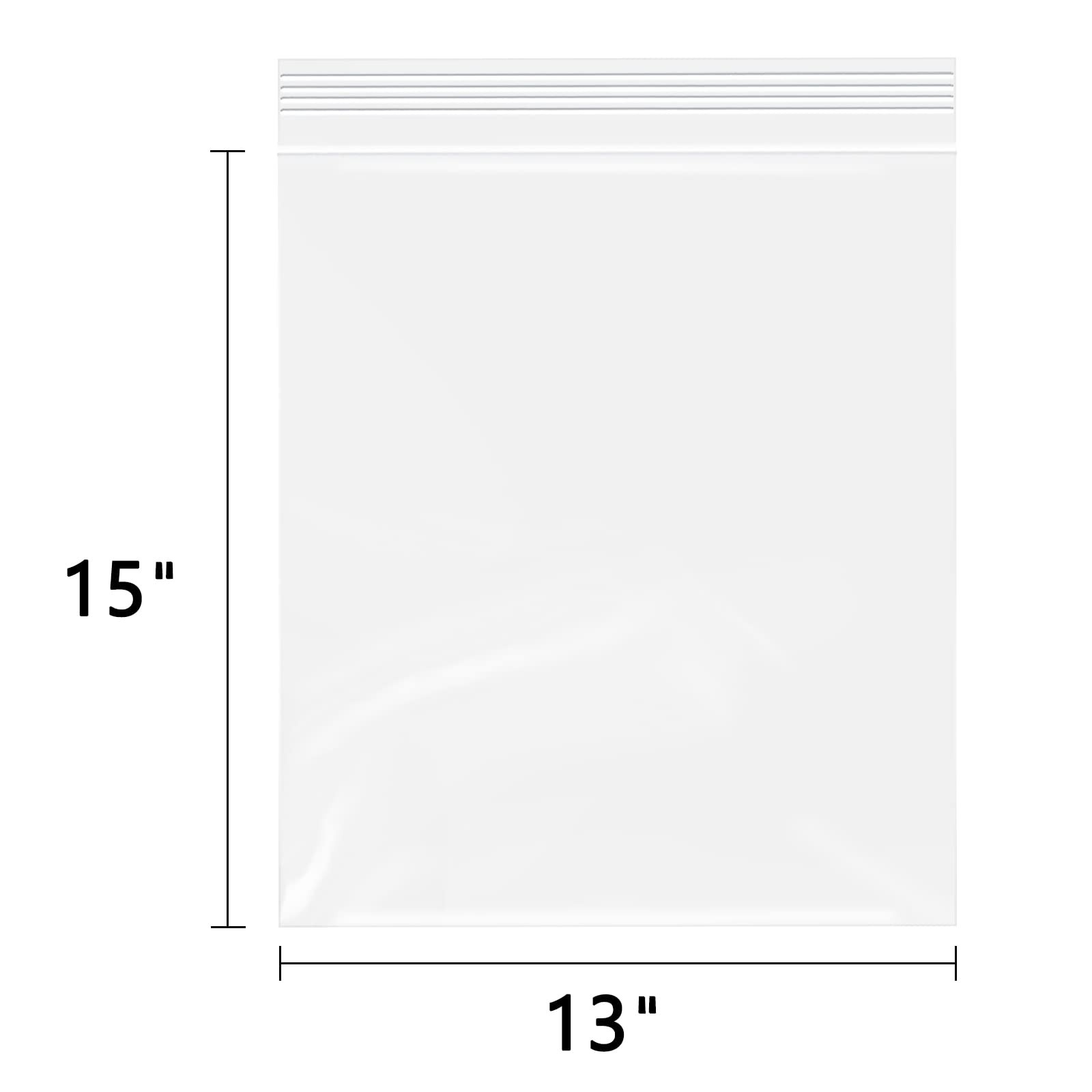 WEPOLY 13″ x 15″200 Count Large Zip Poly Bags Clear Plastic Reclosable Stor…