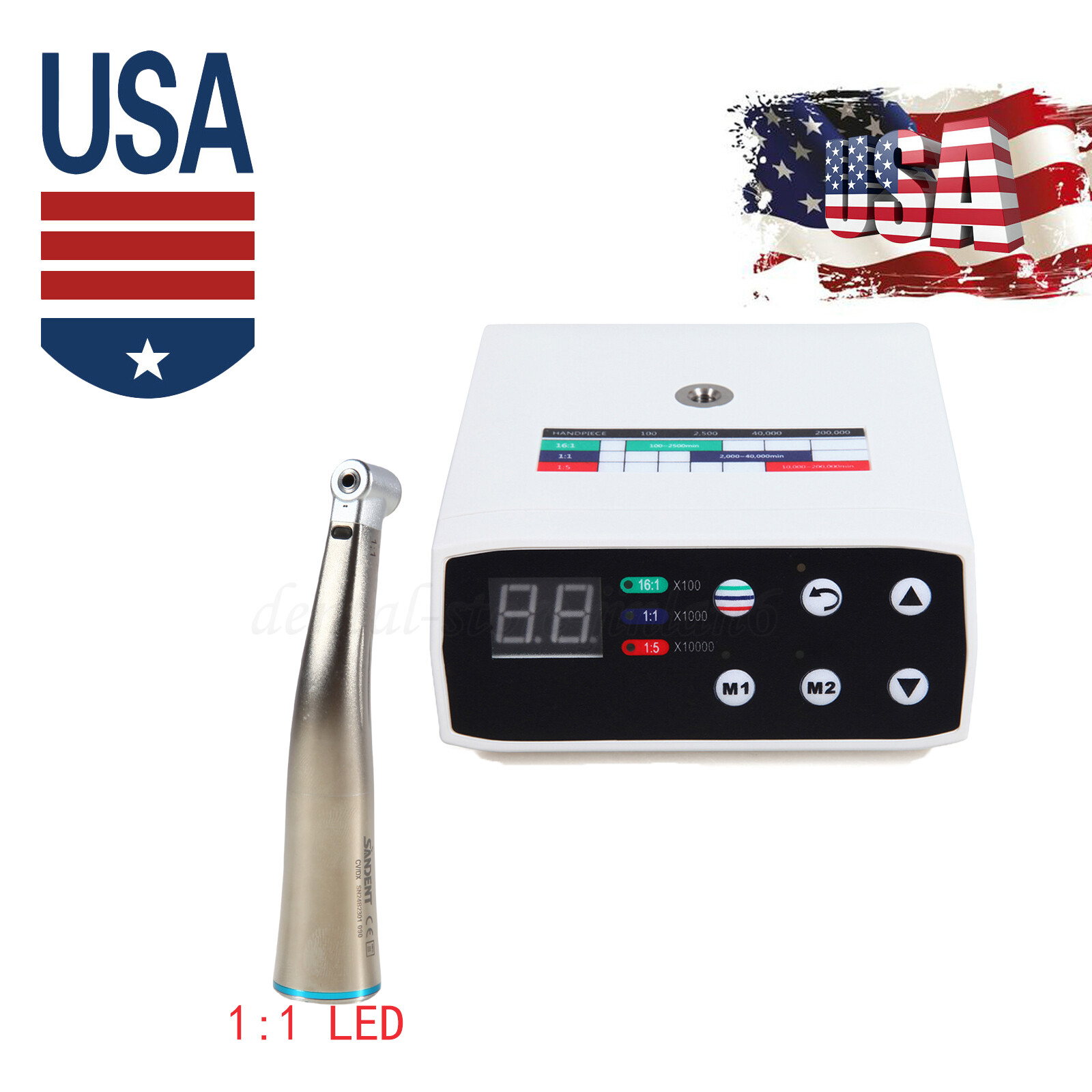 NSK Style Dental Brushless LED Electric Micro Motor/1:5 Increasing Handpiece UPS