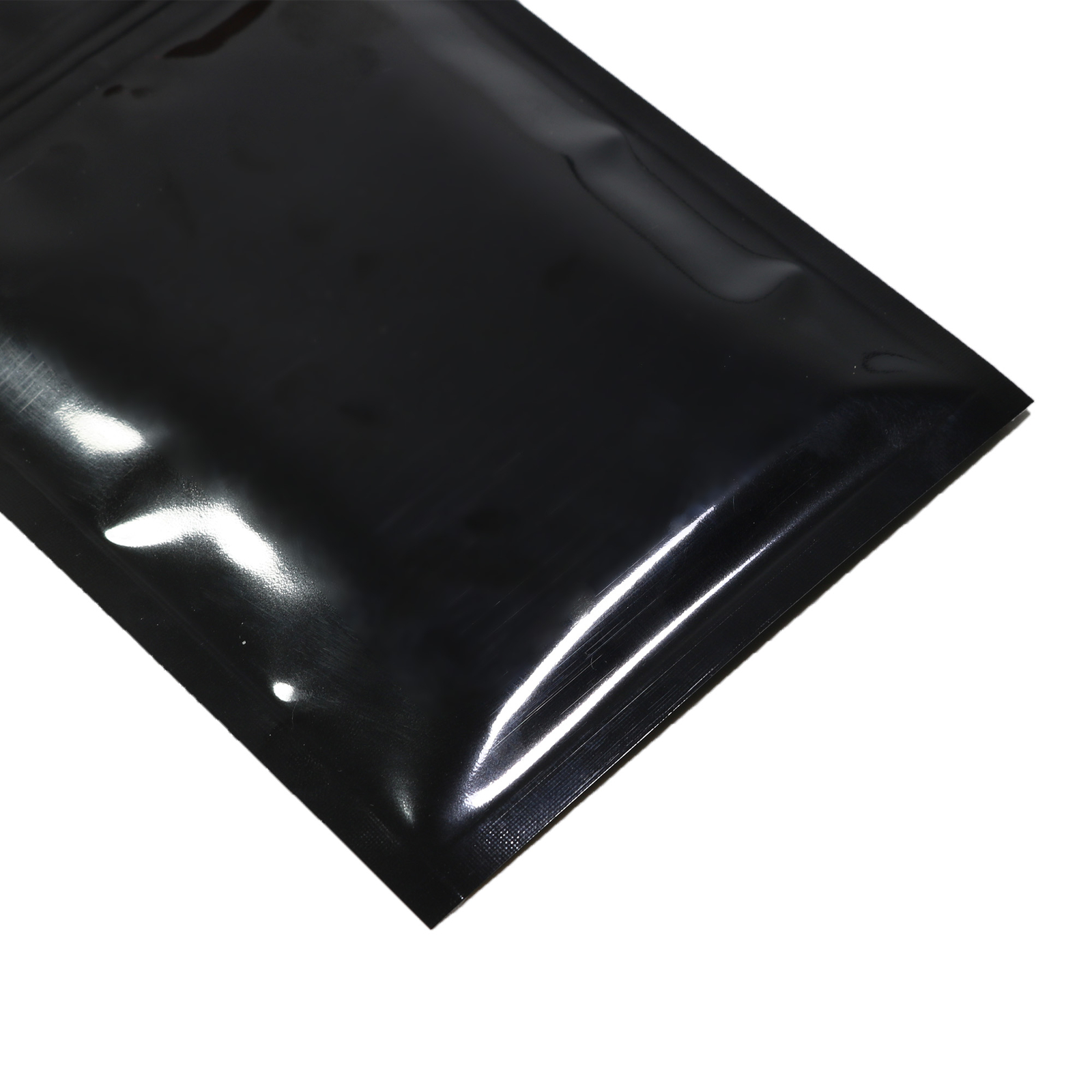 100/500 Glossy Black Smell Proof Mylar Foil Bags Resealable Zipper Seal Pouch