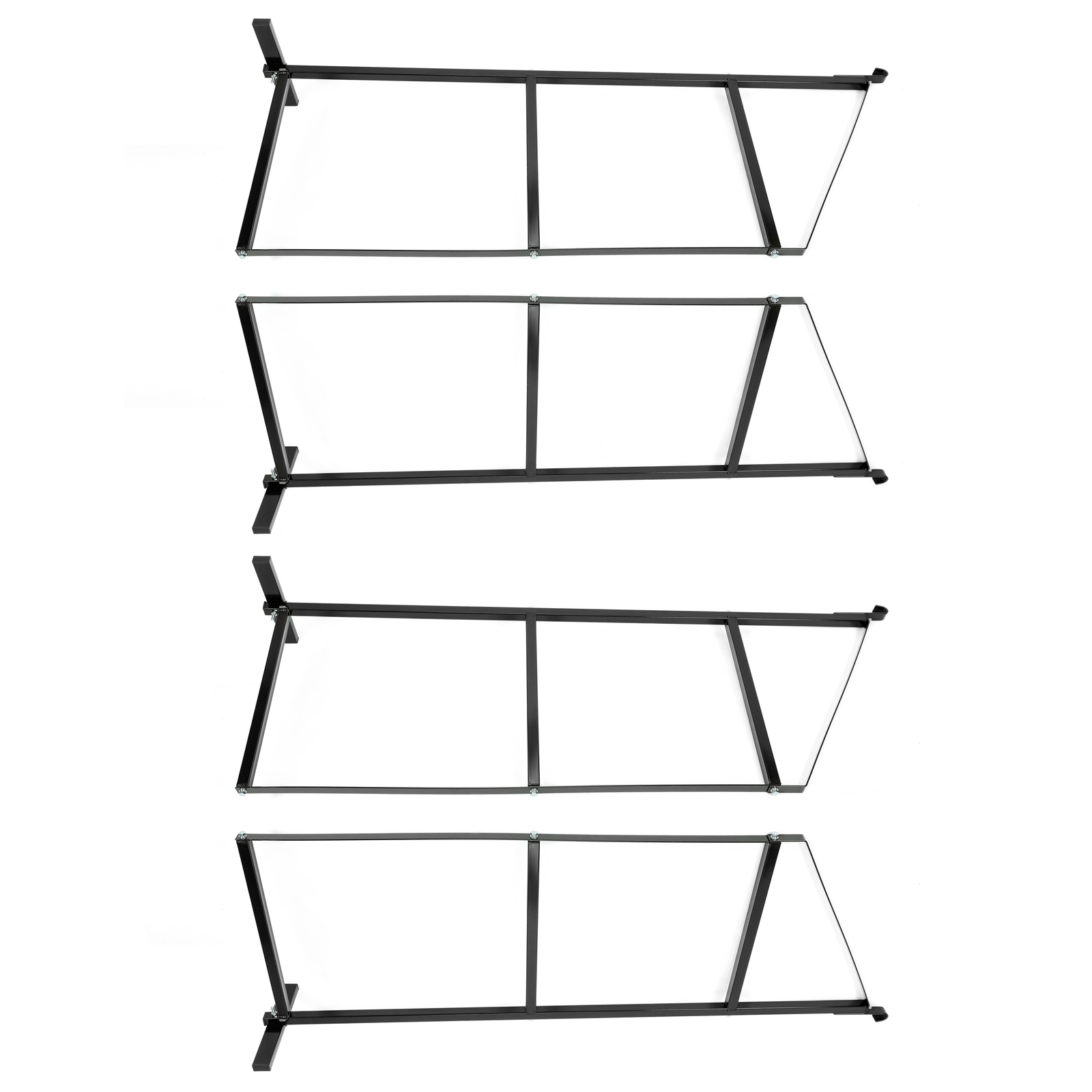 4PCS Black Cargo Shipping Container Shelving Shelf Brackets Universal 18″x60″