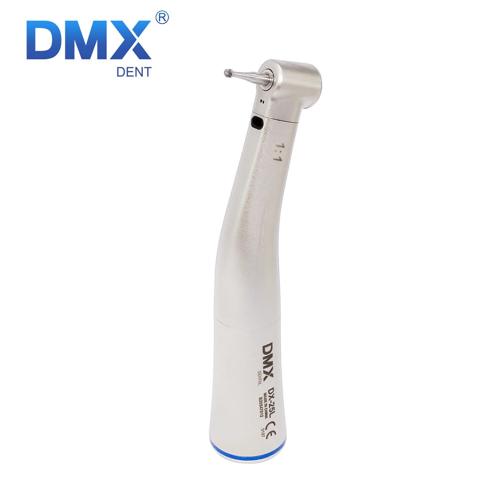 DMXDENT Dental 1:1 Fiber Optic LED Contra Angle Handpiece Low Speed Fit NS & K