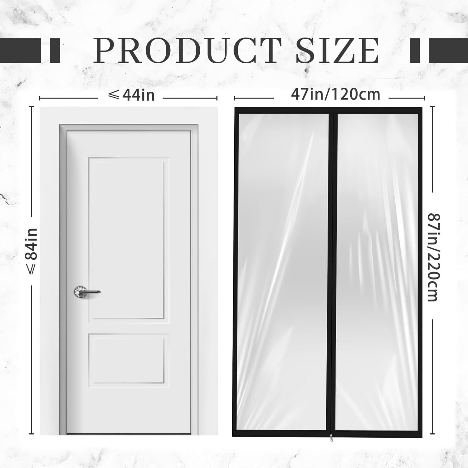 Zipper 48 x 87 Inch Dust Barrier Door Kit Construction Door Barrier 4 x 7.25 …