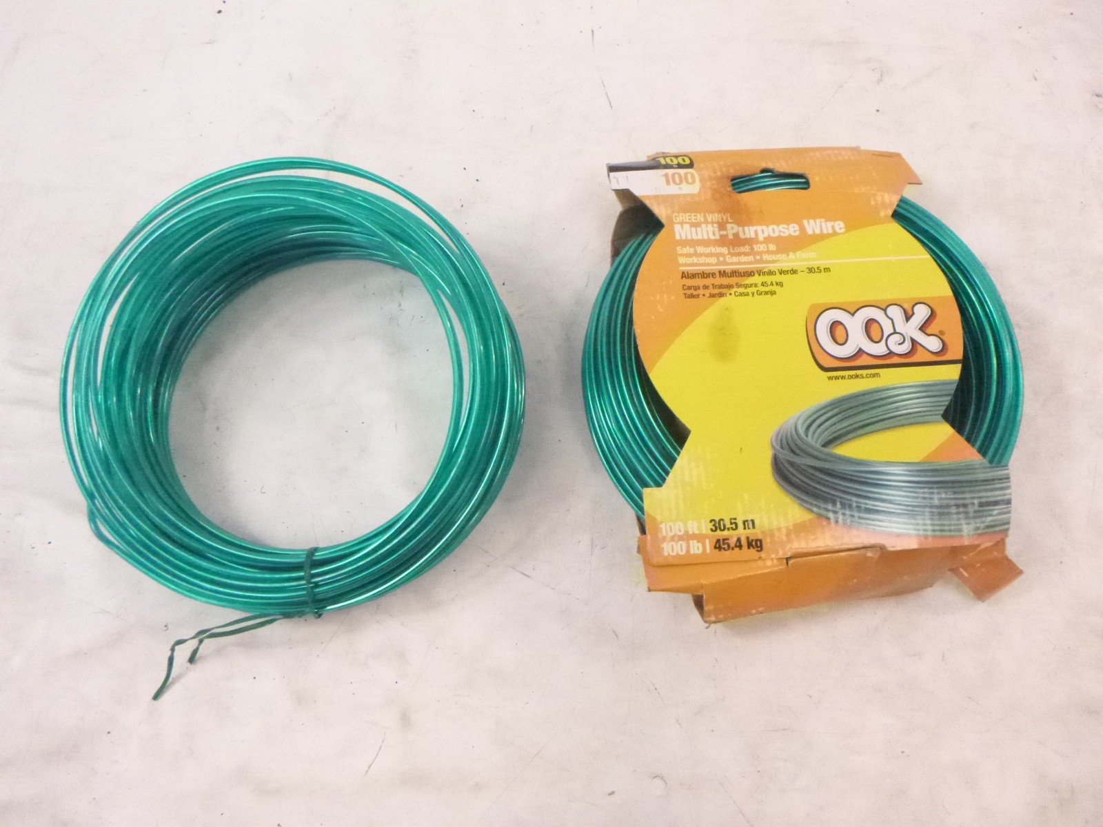 2 Pack 100′ OOK Green Vinyl Plastic Coated Galvanized Wire 534828 Multi-Purpose