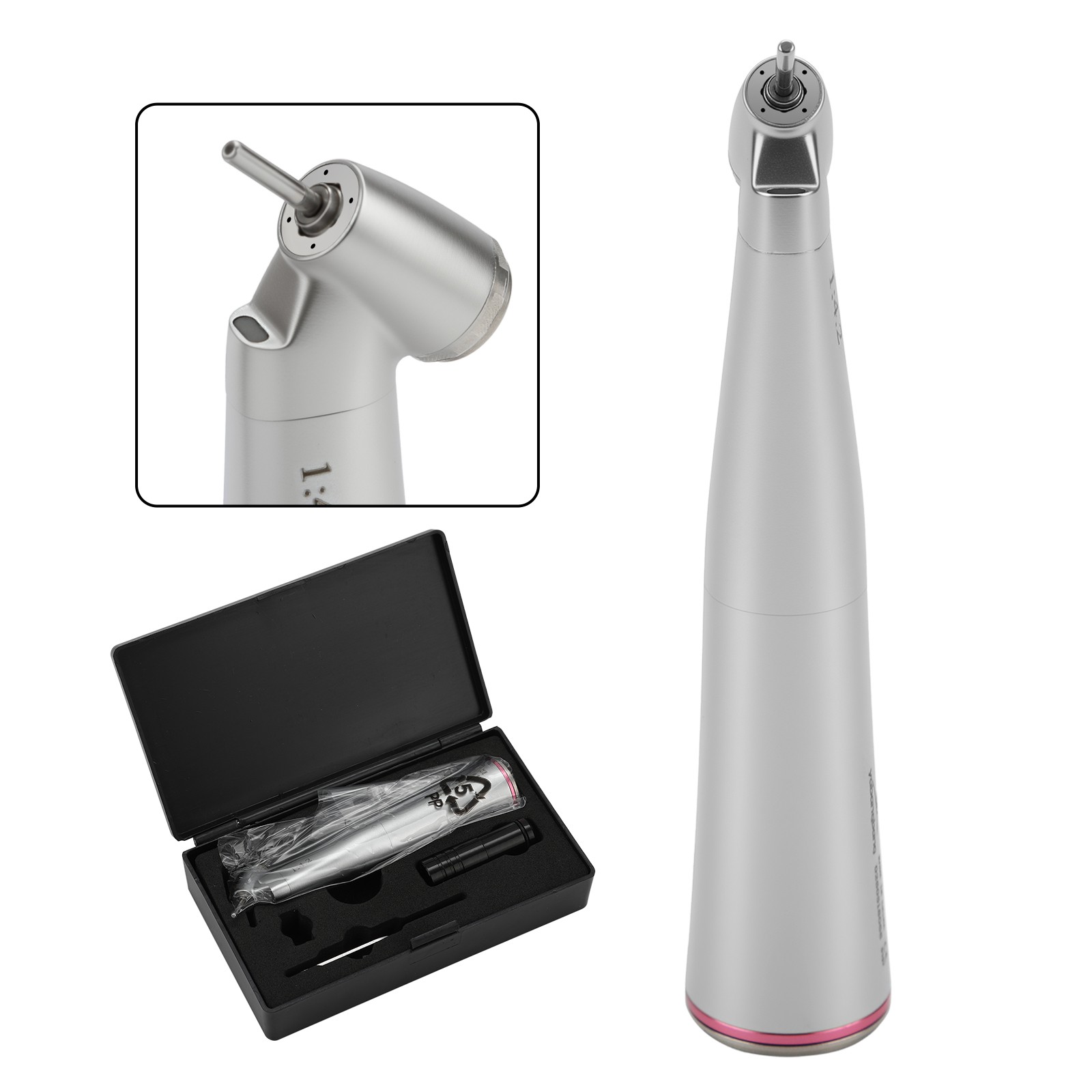 Dental Optic Fiber LED 1:4.2 Increasing Handpiece 45°Angle Head External Channel